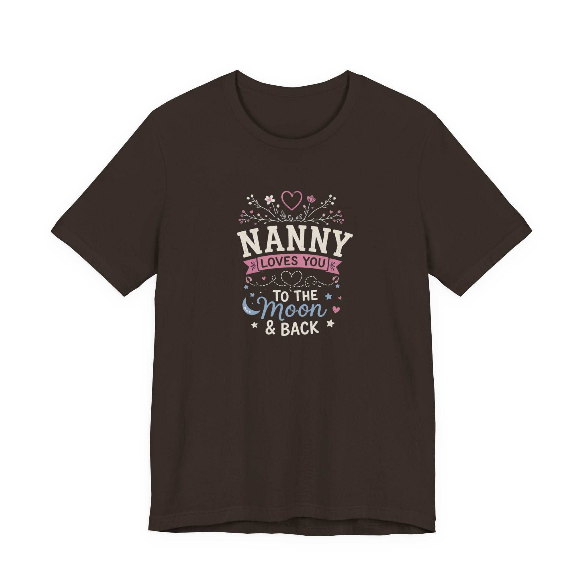 Nanny Loves You To The Moon And Back Shirt | Cute Nanny Gift T-Shirt | Baby Feet Family Love Tee | Grandma Style Graphic Tee