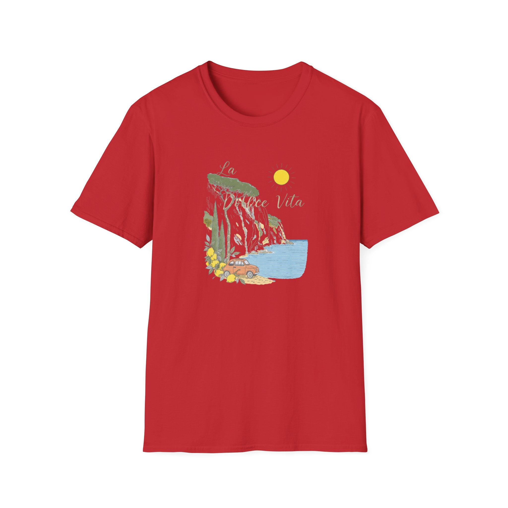 La Dolce Vita T-Shirt | Italian Summer Fiat 500 Lemon Coast Tee | Amalfi Coast Travel Shirt for Women Men | Mediterranean Vacation Gift