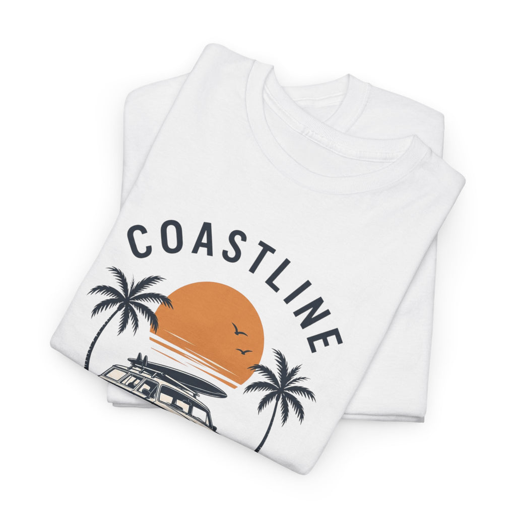 Coastline Endless Summer T-Shirt, Beach Vacation Graphic Tee, Retro Surf Van Shirt, Coastal Sunset Summer Top, Unisex Beach Lover Gift