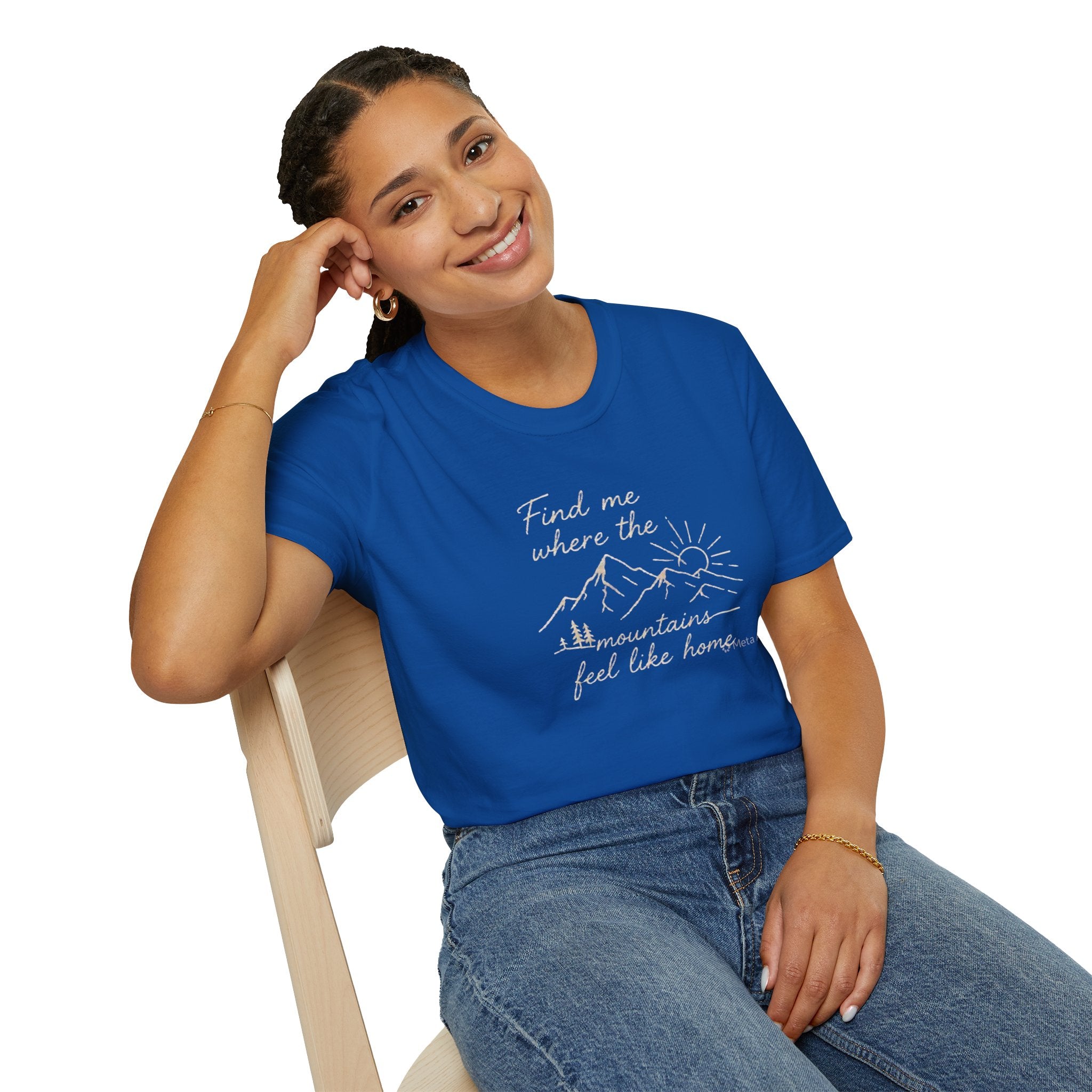 Find Me Where The Mountains Feel Like Home Shirt | Mountain Hiking T-Shirt for Men Women | Nature Lover Outdoor Adventure Tee