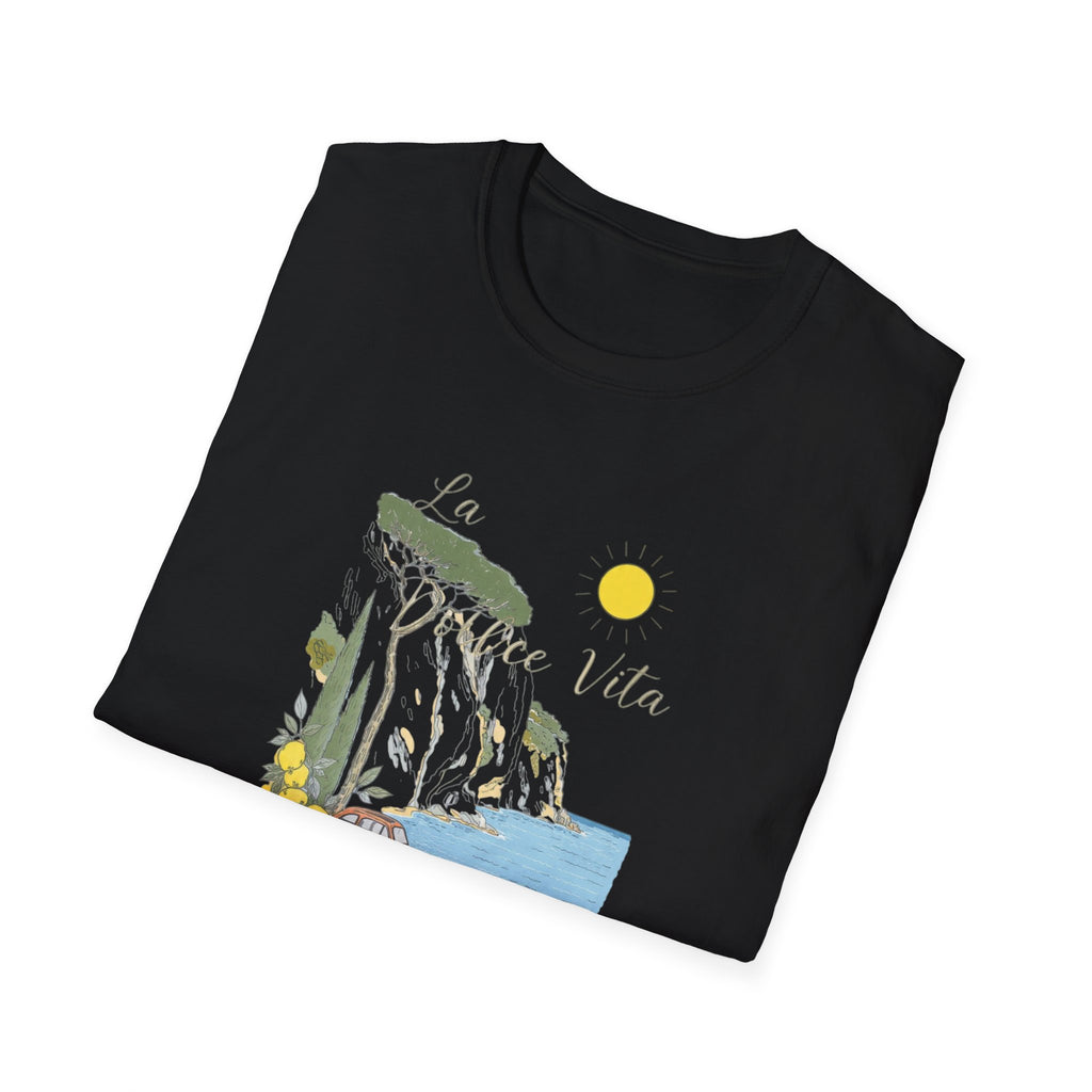 La Dolce Vita T-Shirt | Italian Summer Fiat 500 Lemon Coast Tee | Amalfi Coast Travel Shirt for Women Men | Mediterranean Vacation Gift