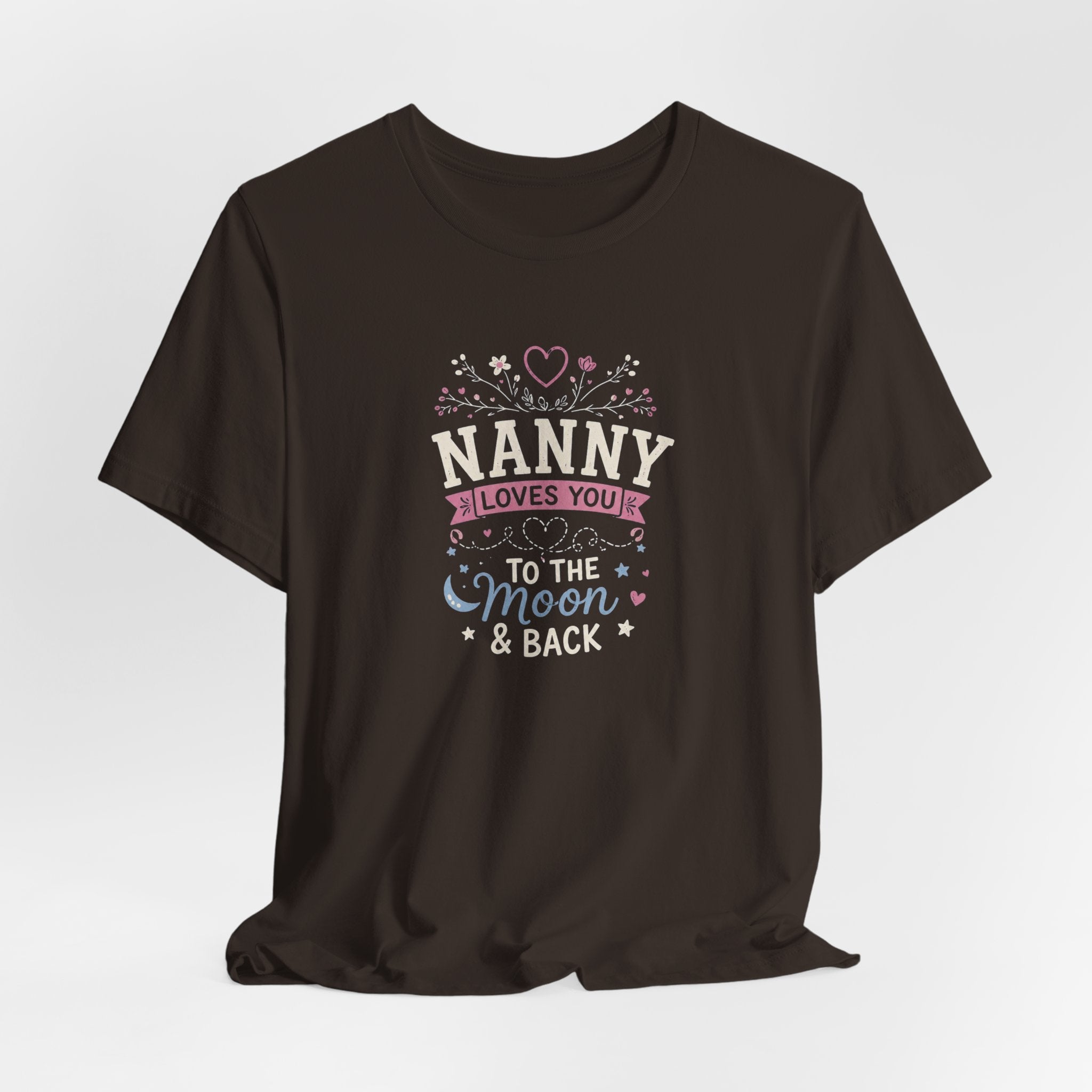 Nanny Loves You To The Moon And Back Shirt | Cute Nanny Gift T-Shirt | Baby Feet Family Love Tee | Grandma Style Graphic Tee
