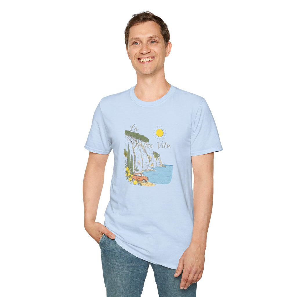 La Dolce Vita T-Shirt | Italian Summer Fiat 500 Lemon Coast Tee | Amalfi Coast Travel Shirt for Women Men | Mediterranean Vacation Gift