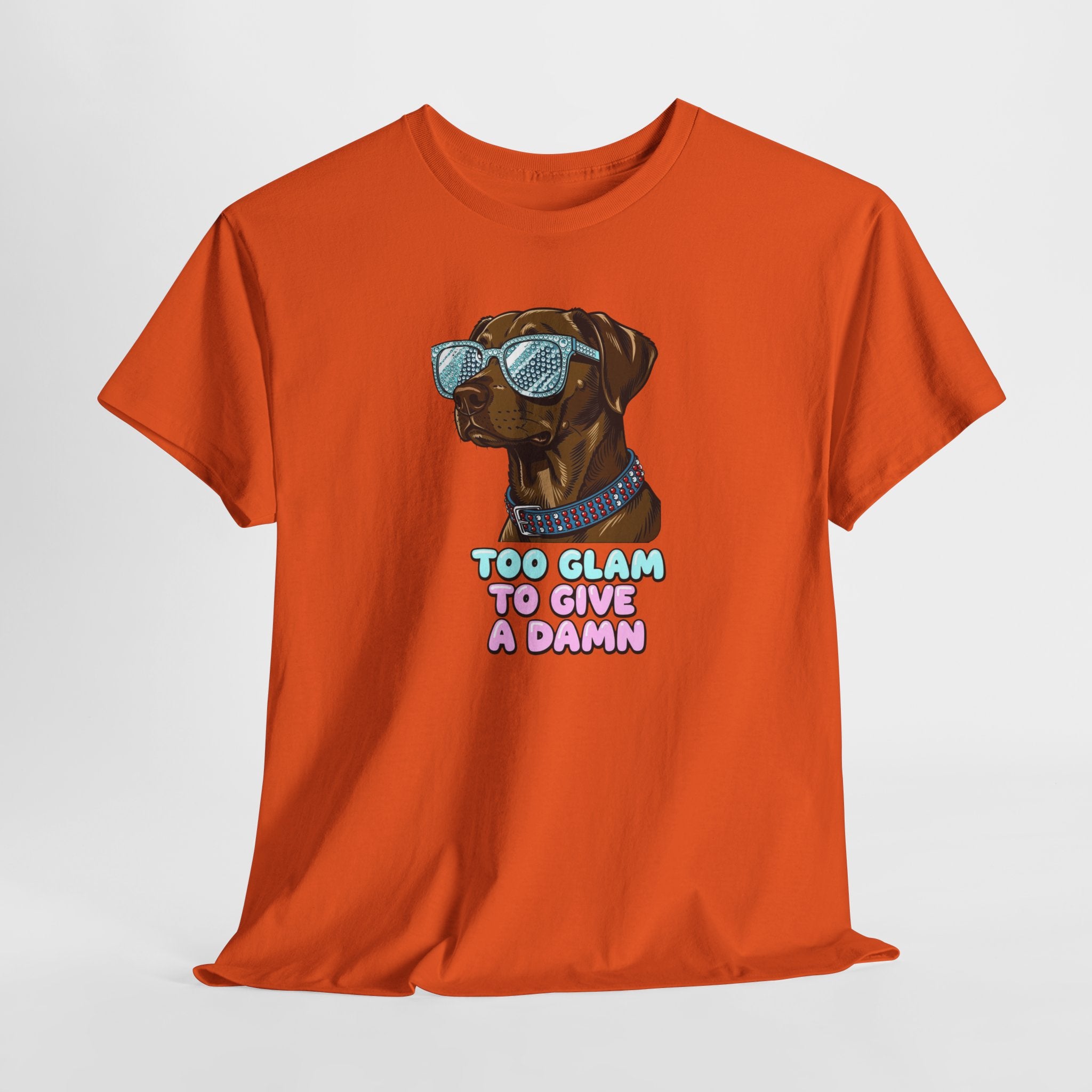 Too Glam to Give a Damn Funny Stylish Dog T-Shirt, Glam Dog Lover Graphic Tee, Cute Sassy Puppy Shirt, Trendy Pet Lover Gift, Unisex Casual