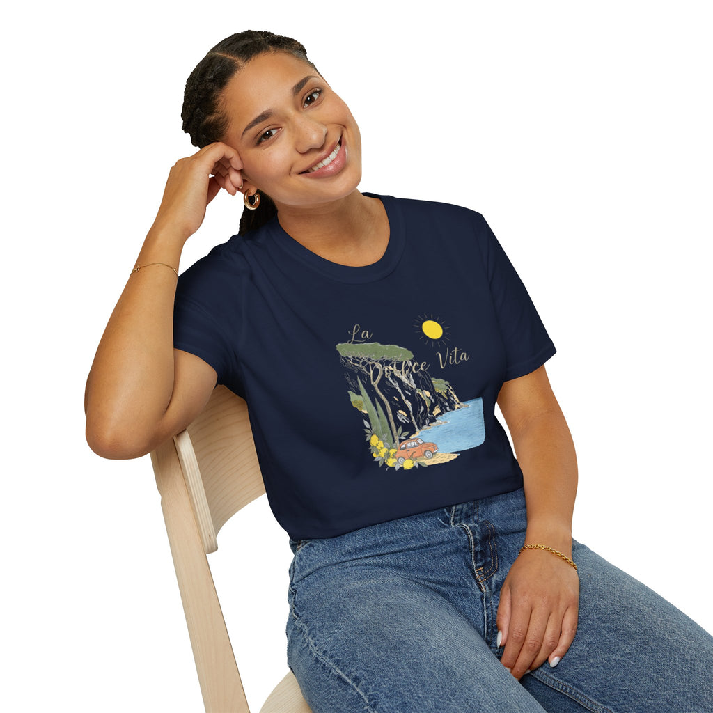 La Dolce Vita T-Shirt | Italian Summer Fiat 500 Lemon Coast Tee | Amalfi Coast Travel Shirt for Women Men | Mediterranean Vacation Gift
