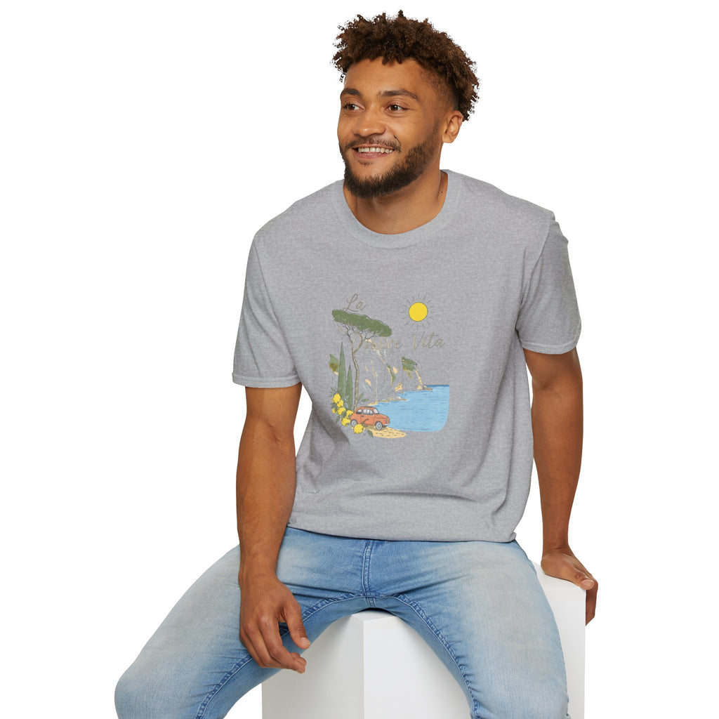 La Dolce Vita T-Shirt | Italian Summer Fiat 500 Lemon Coast Tee | Amalfi Coast Travel Shirt for Women Men | Mediterranean Vacation Gift