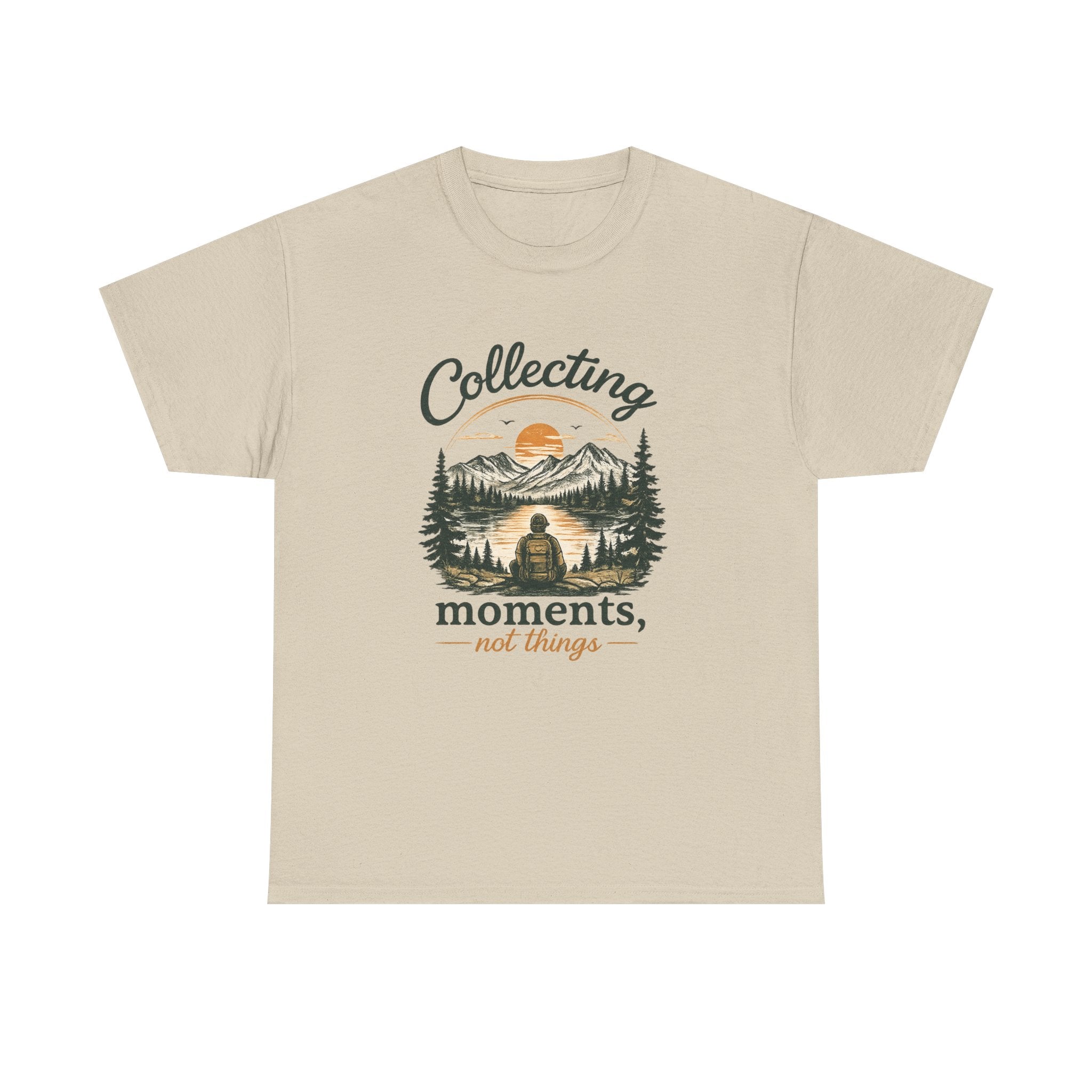 Collecting Moments Not Things Shirt, Nature Lover Gift, Hiking T-Shirt, Adventure Tee, Mountain Sunset Shirt, Outdoorsy Gift for Him Her