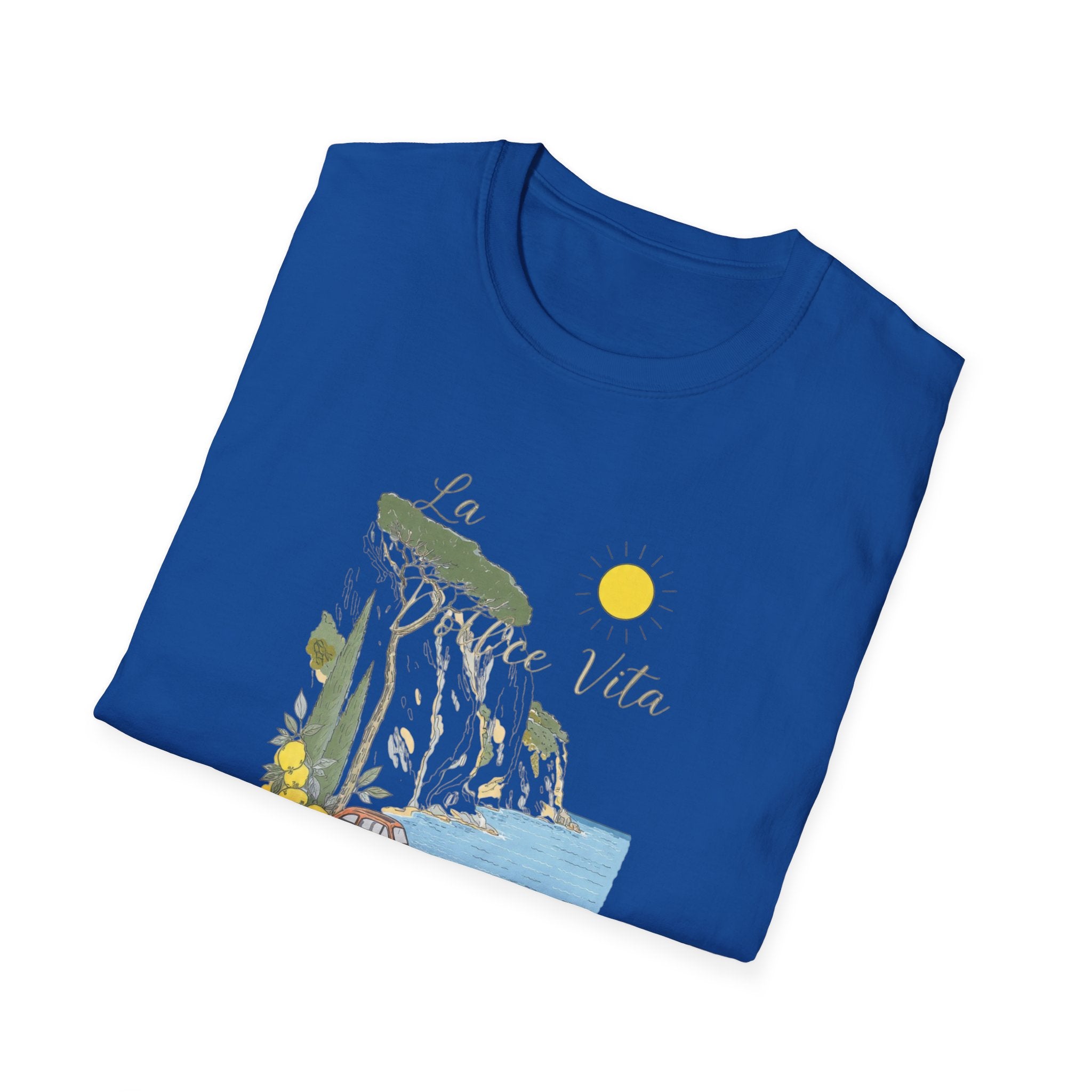 La Dolce Vita T-Shirt | Italian Summer Fiat 500 Lemon Coast Tee | Amalfi Coast Travel Shirt for Women Men | Mediterranean Vacation Gift