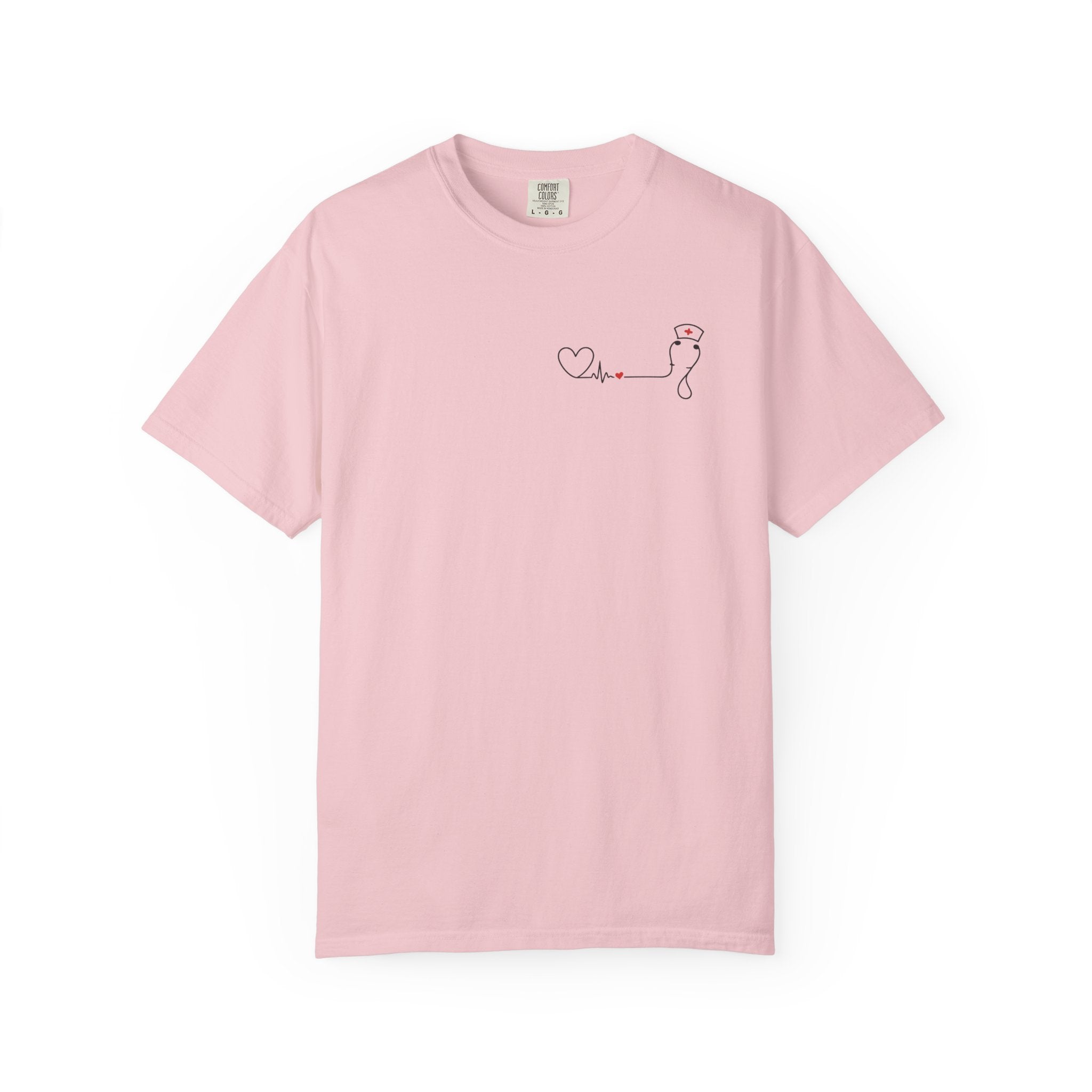 Minimalist Nurse Shirt | Heartbeat EKG Nurse Cap Tee | RN Gift | Nursing Student Gift | Healthcare Worker T-Shirt