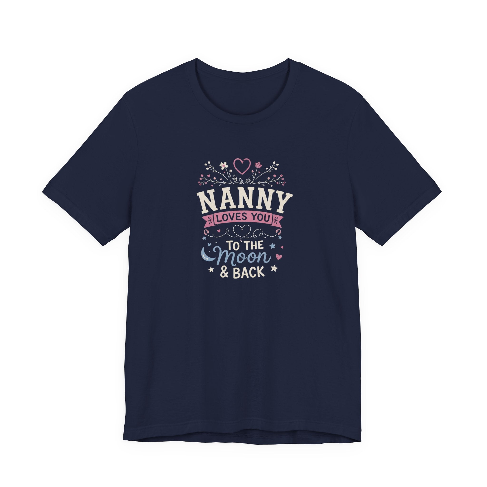 Nanny Loves You To The Moon And Back Shirt | Cute Nanny Gift T-Shirt | Baby Feet Family Love Tee | Grandma Style Graphic Tee