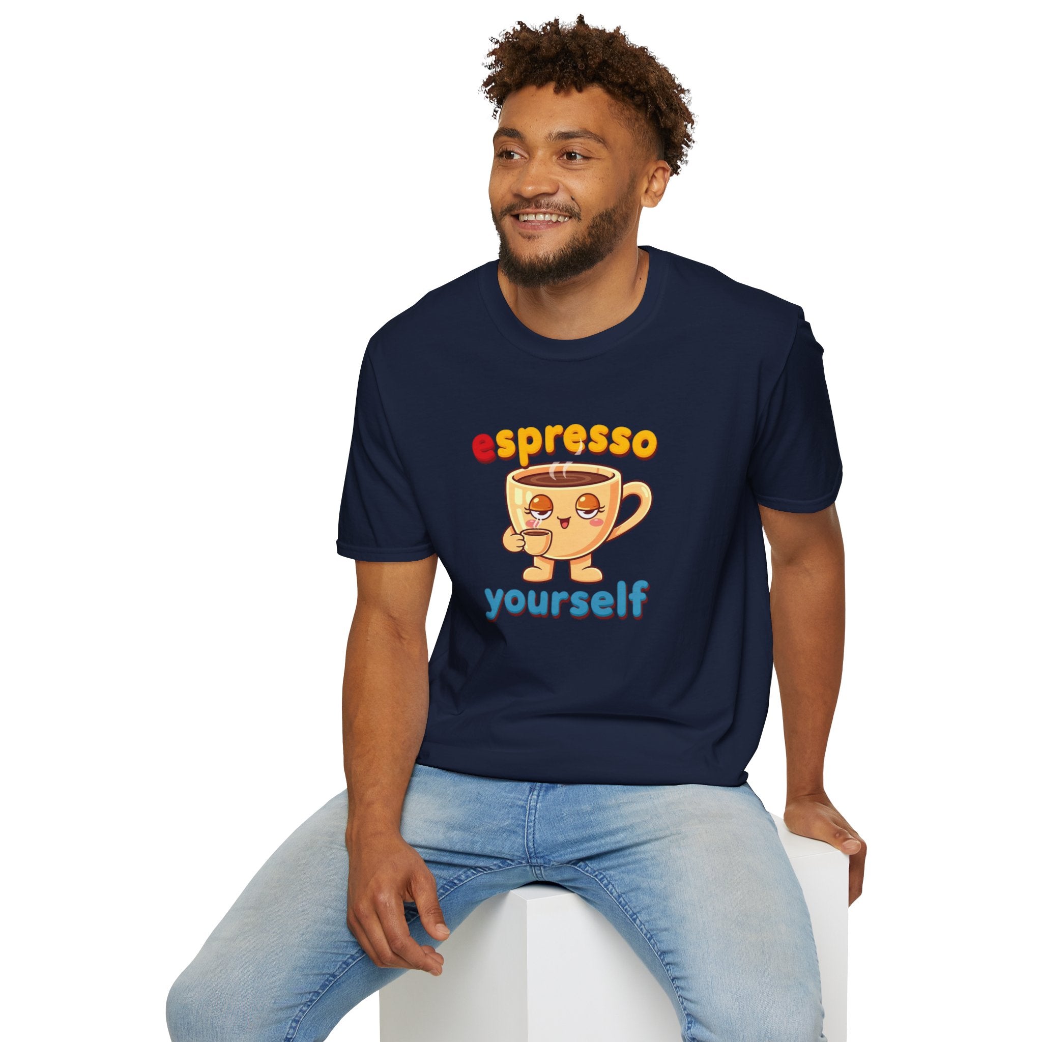 Espresso Yourself Funny Coffee T-Shirt, Cute Coffee Cup Graphic Tee, Barista Gift Shirt, Coffee Lover Pun Tee, Caffeine Lover Unisex Top