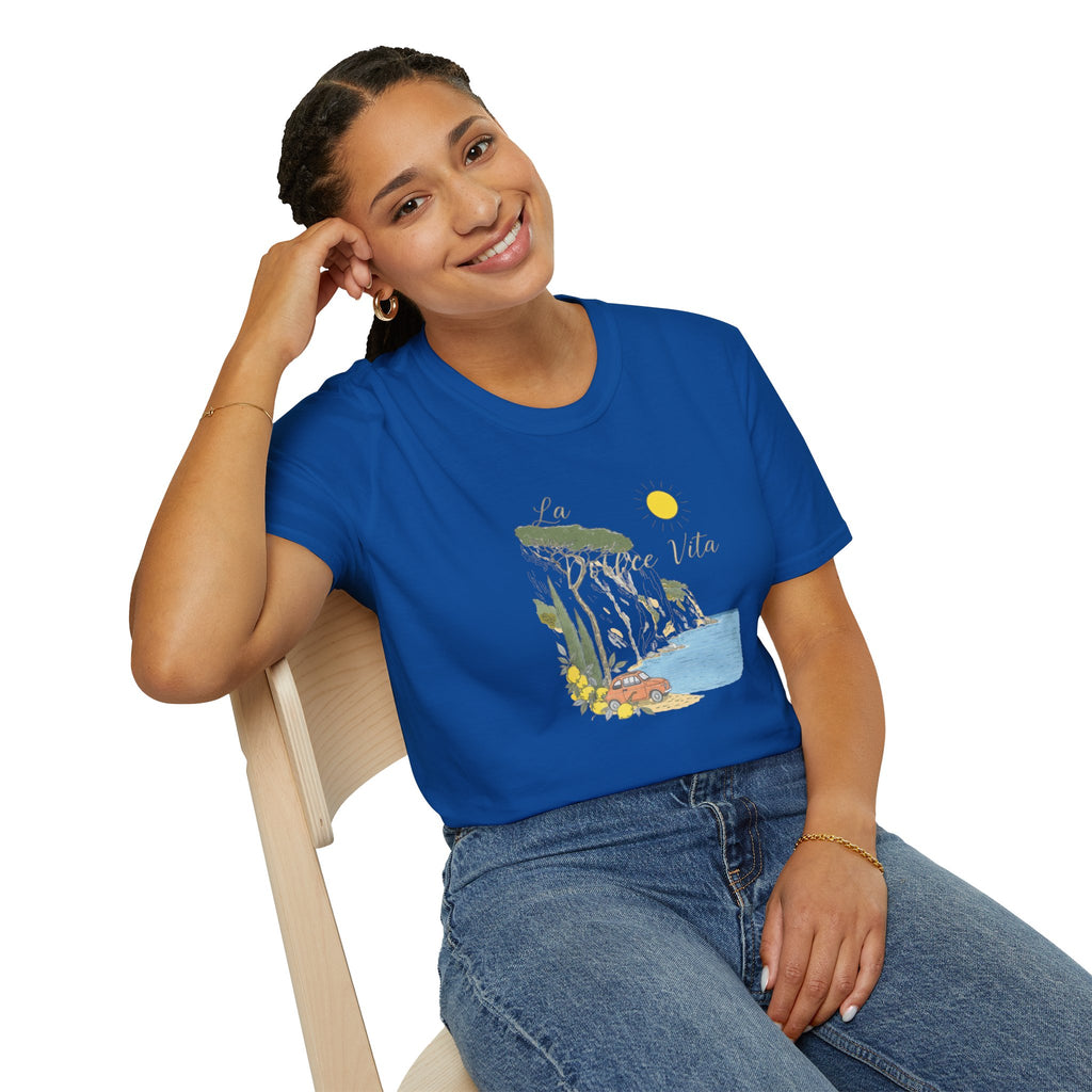 La Dolce Vita T-Shirt | Italian Summer Fiat 500 Lemon Coast Tee | Amalfi Coast Travel Shirt for Women Men | Mediterranean Vacation Gift