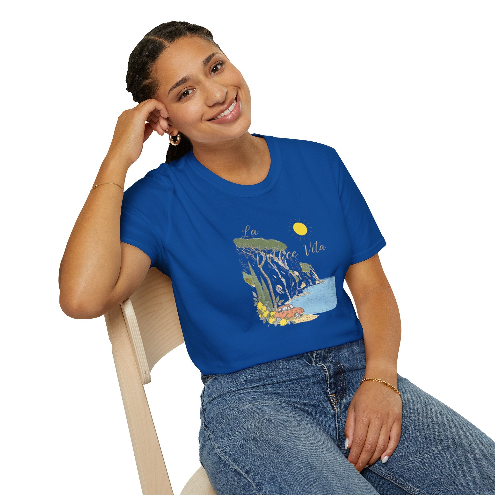 La Dolce Vita T-Shirt | Italian Summer Fiat 500 Lemon Coast Tee | Amalfi Coast Travel Shirt for Women Men | Mediterranean Vacation Gift