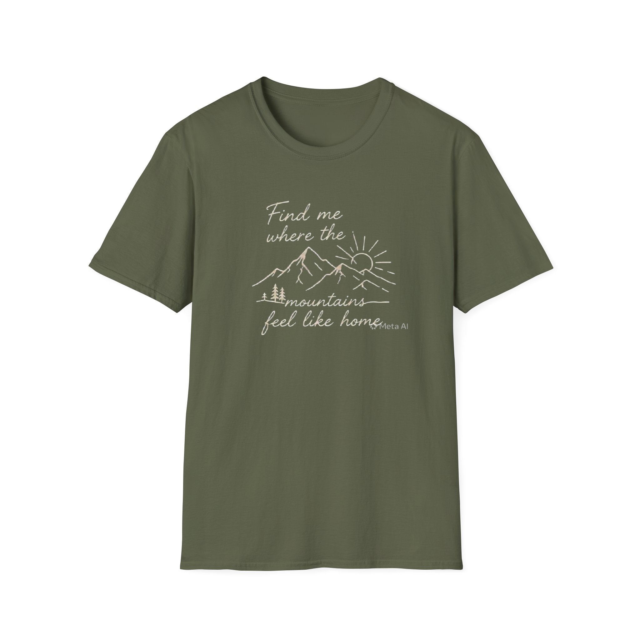 Find Me Where The Mountains Feel Like Home Shirt | Mountain Hiking T-Shirt for Men Women | Nature Lover Outdoor Adventure Tee