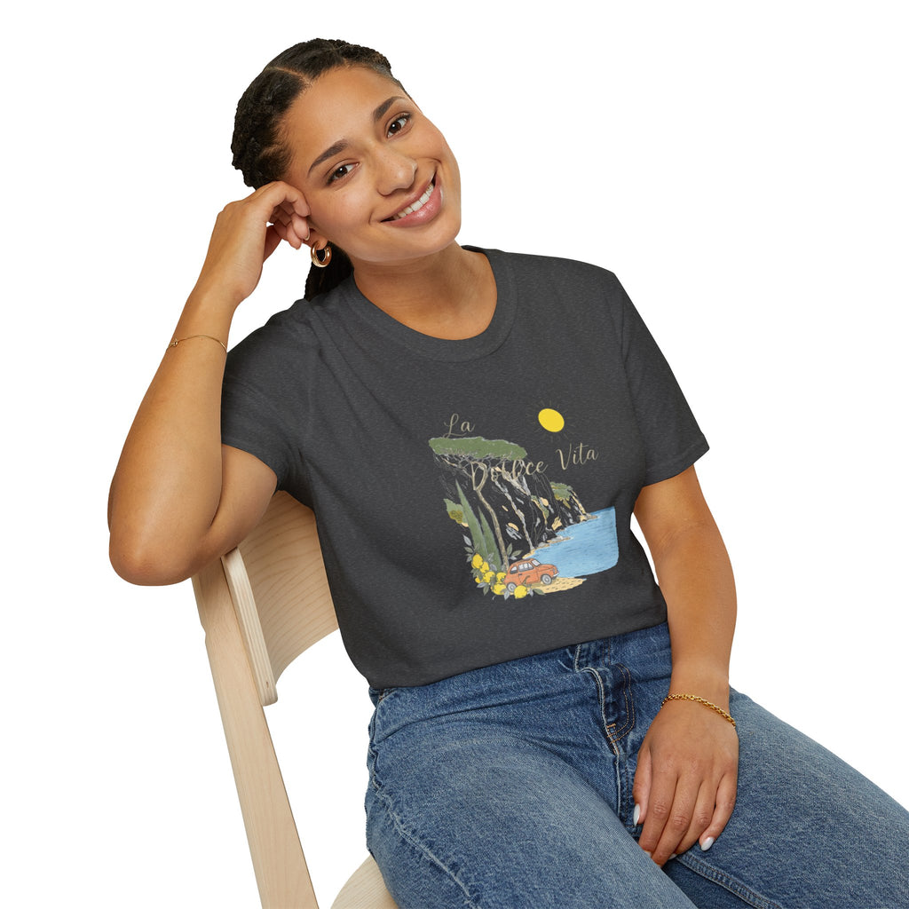 La Dolce Vita T-Shirt | Italian Summer Fiat 500 Lemon Coast Tee | Amalfi Coast Travel Shirt for Women Men | Mediterranean Vacation Gift