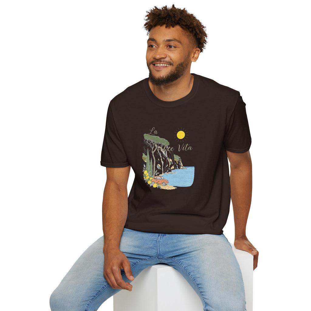 La Dolce Vita T-Shirt | Italian Summer Fiat 500 Lemon Coast Tee | Amalfi Coast Travel Shirt for Women Men | Mediterranean Vacation Gift