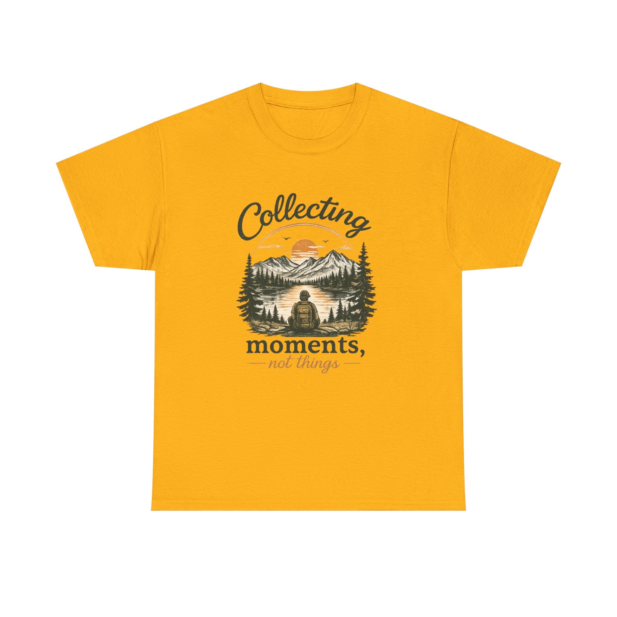 Collecting Moments Not Things Shirt, Nature Lover Gift, Hiking T-Shirt, Adventure Tee, Mountain Sunset Shirt, Outdoorsy Gift for Him Her