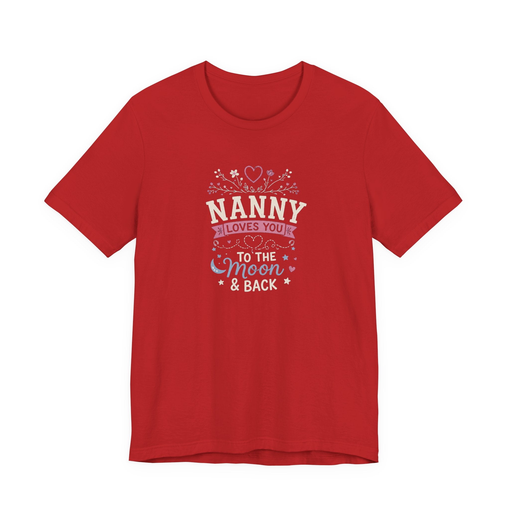 Nanny Loves You To The Moon And Back Shirt | Cute Nanny Gift T-Shirt | Baby Feet Family Love Tee | Grandma Style Graphic Tee