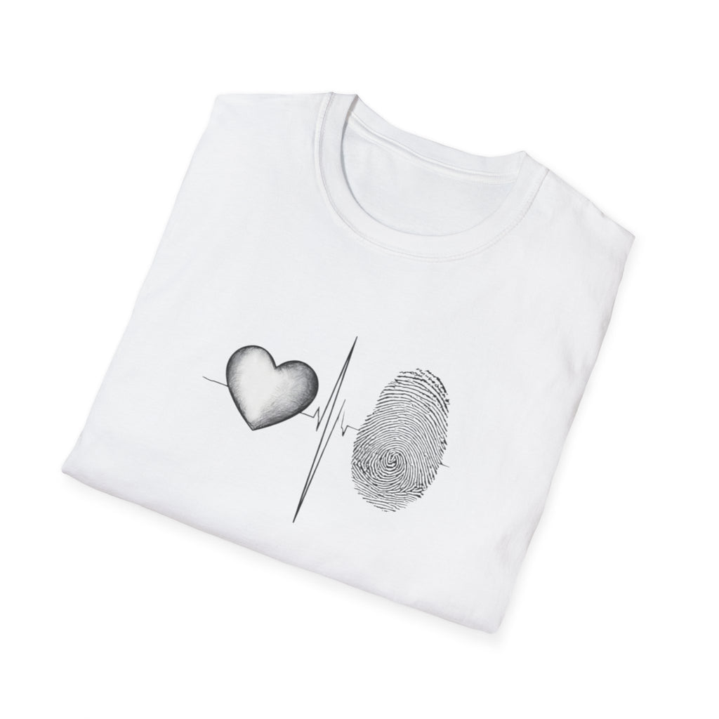 Fingerprint Heart Shirt | Unique Love Quote Tee | Soulmate Graphic T-Shirt | Minimalist Aesthetic Gift