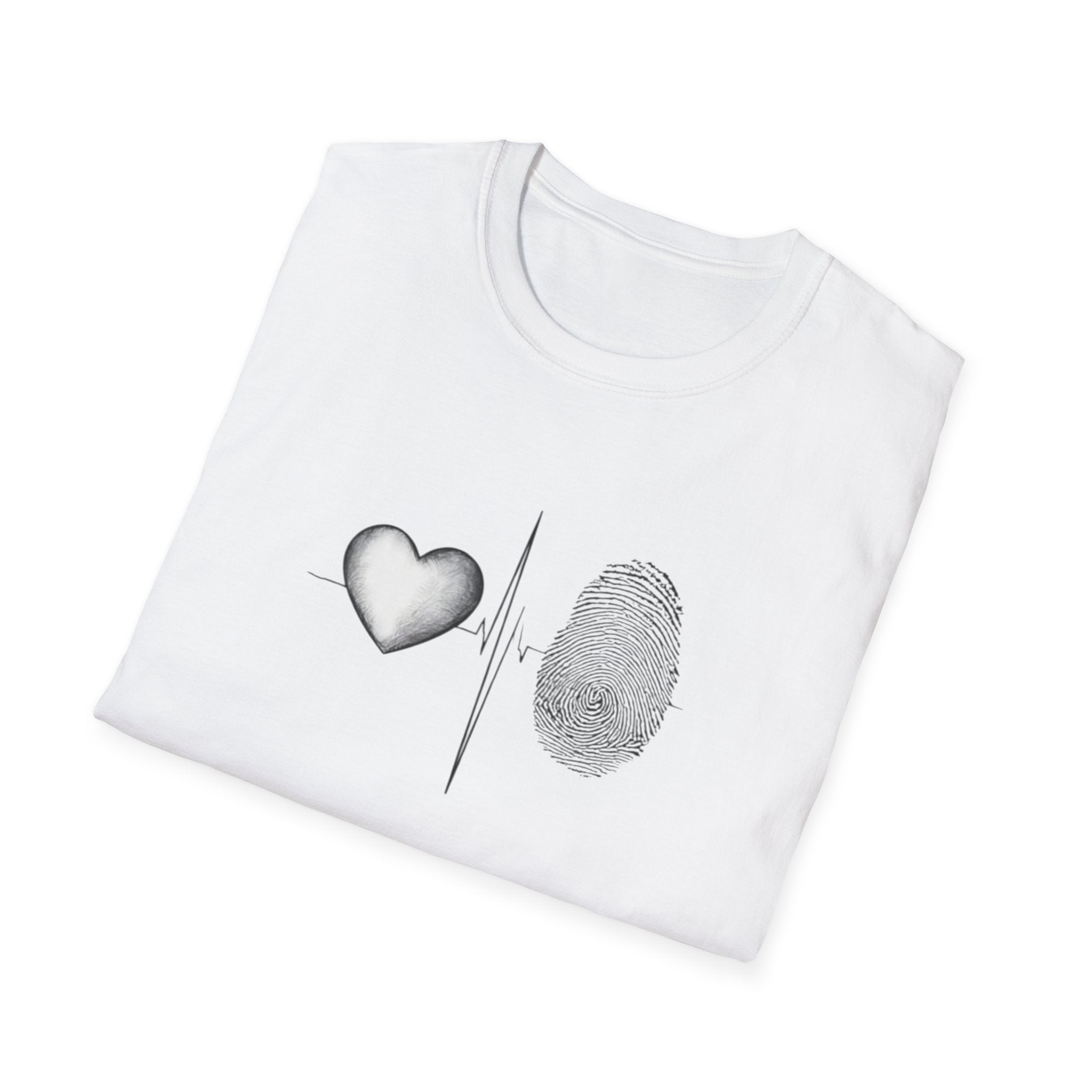 Fingerprint Heart Shirt | Unique Love Quote Tee | Soulmate Graphic T-Shirt | Minimalist Aesthetic Gift