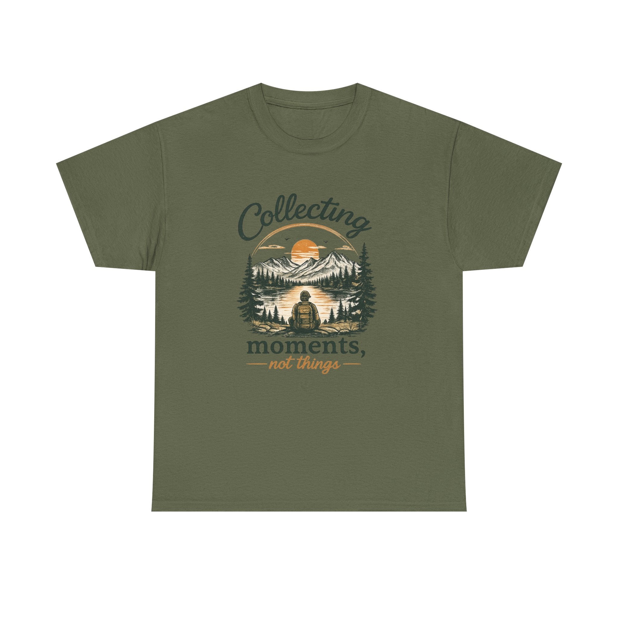 Collecting Moments Not Things Shirt, Nature Lover Gift, Hiking T-Shirt, Adventure Tee, Mountain Sunset Shirt, Outdoorsy Gift for Him Her