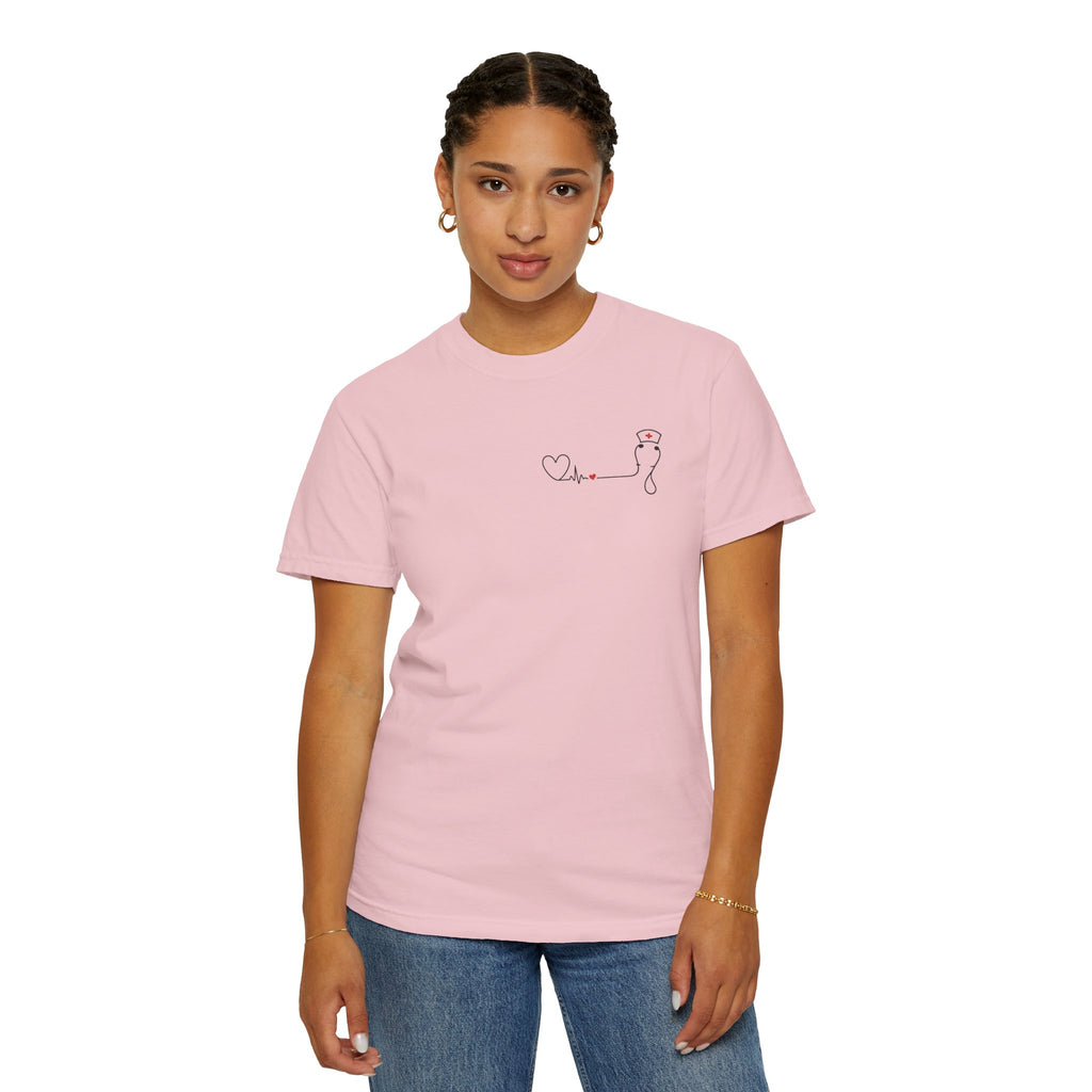 Minimalist Nurse Shirt | Heartbeat EKG Nurse Cap Tee | RN Gift | Nursing Student Gift | Healthcare Worker T-Shirt