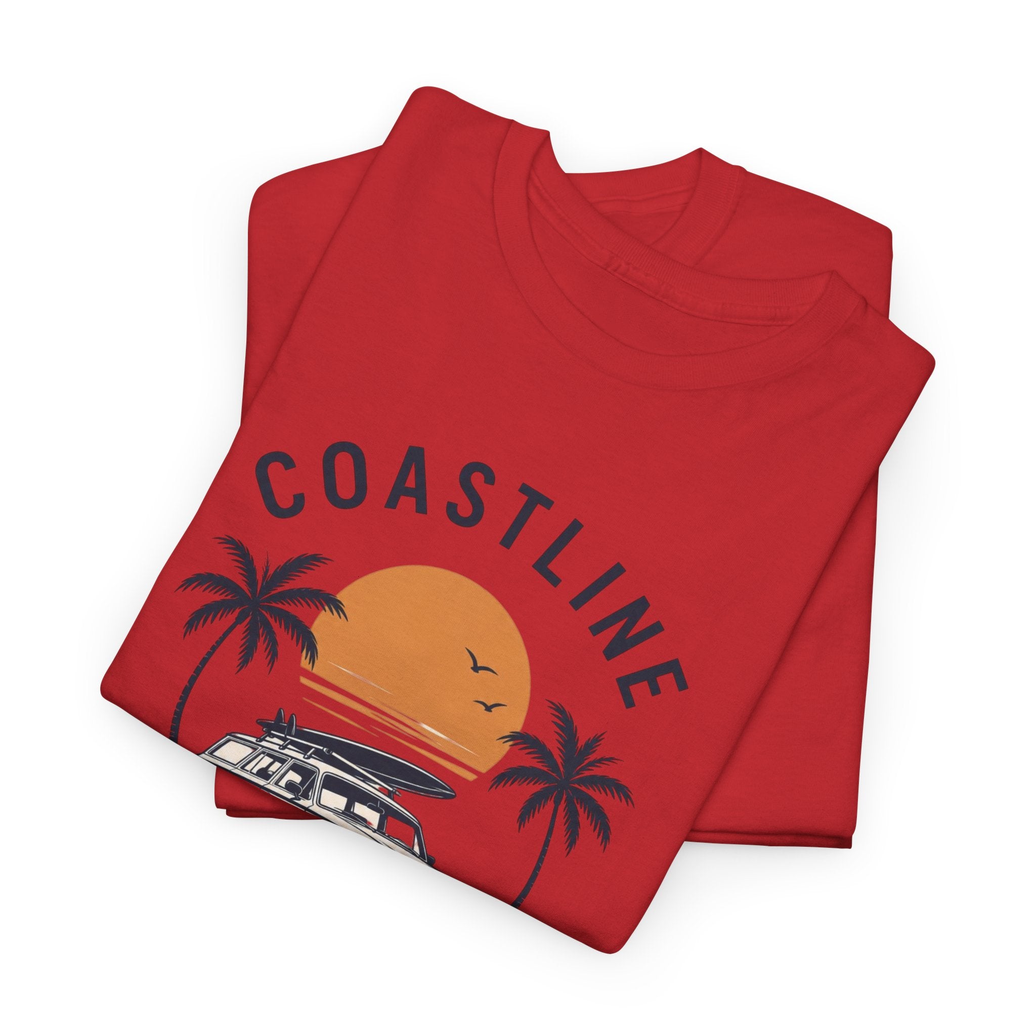 Coastline Endless Summer T-Shirt, Beach Vacation Graphic Tee, Retro Surf Van Shirt, Coastal Sunset Summer Top, Unisex Beach Lover Gift