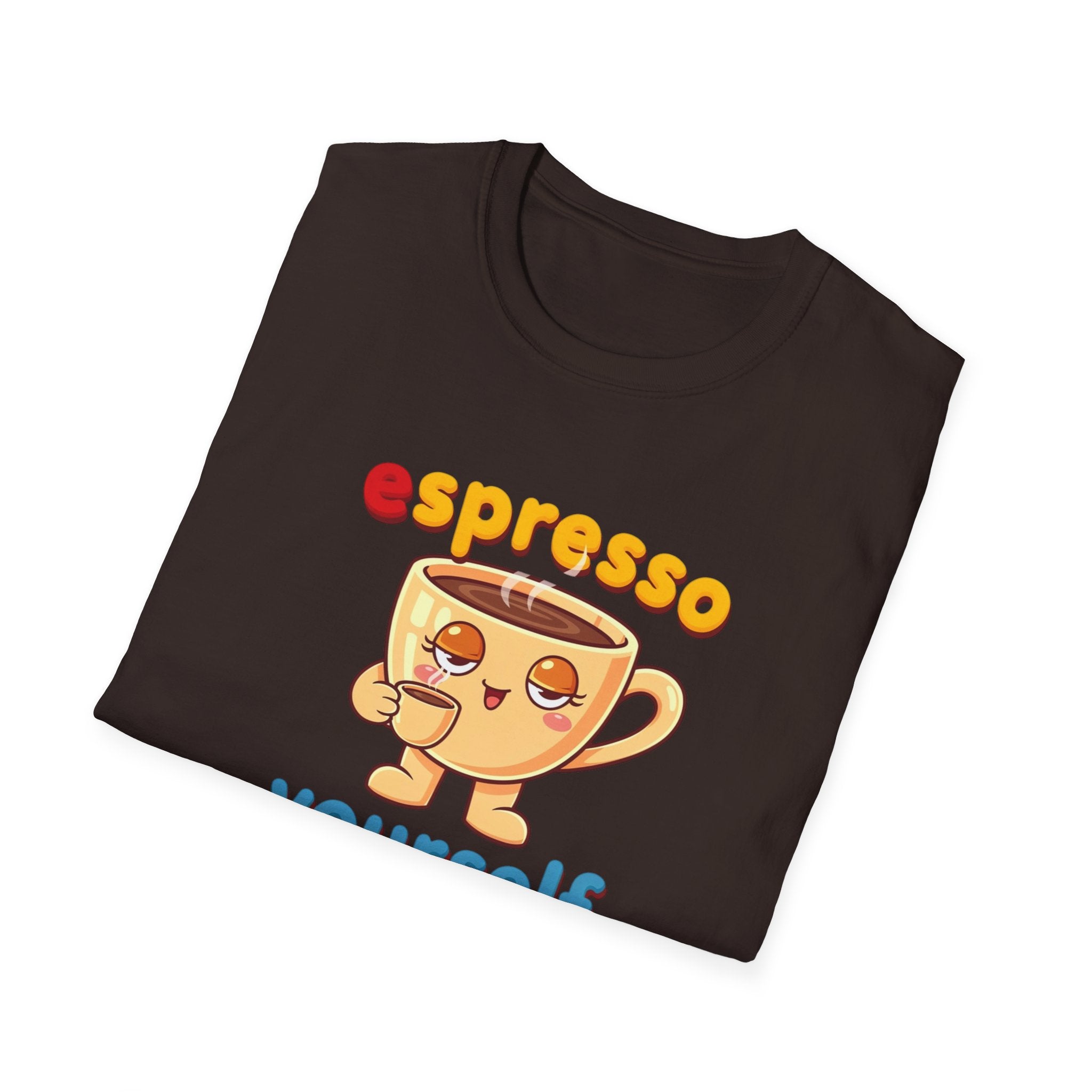 Espresso Yourself Funny Coffee T-Shirt, Cute Coffee Cup Graphic Tee, Barista Gift Shirt, Coffee Lover Pun Tee, Caffeine Lover Unisex Top