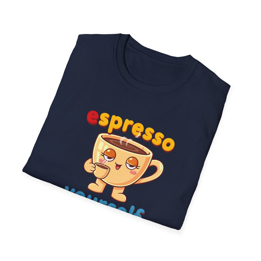 Espresso Yourself Funny Coffee T-Shirt, Cute Coffee Cup Graphic Tee, Barista Gift Shirt, Coffee Lover Pun Tee, Caffeine Lover Unisex Top