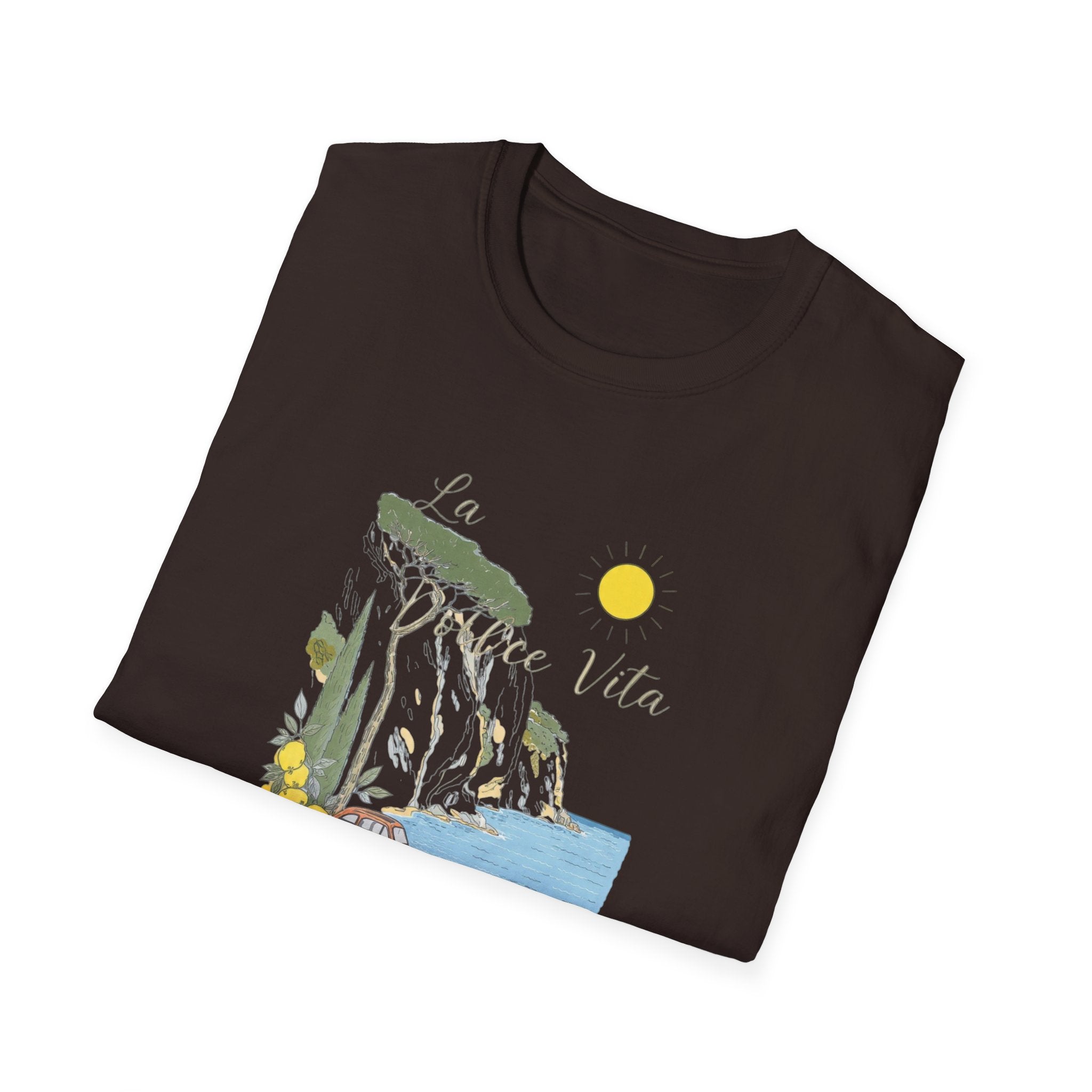 La Dolce Vita T-Shirt | Italian Summer Fiat 500 Lemon Coast Tee | Amalfi Coast Travel Shirt for Women Men | Mediterranean Vacation Gift