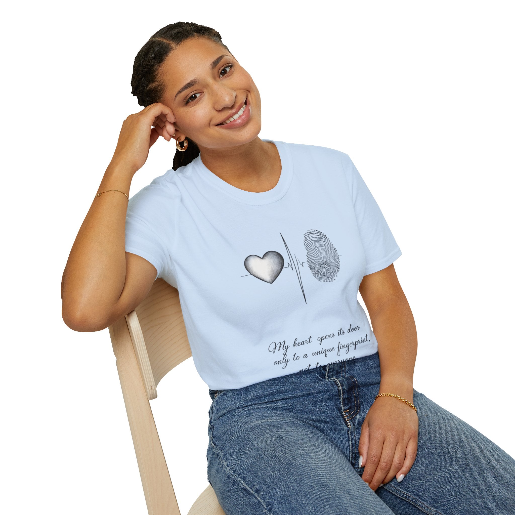 Fingerprint Heart Shirt | Unique Love Quote Tee | Soulmate Graphic T-Shirt | Minimalist Aesthetic Gift