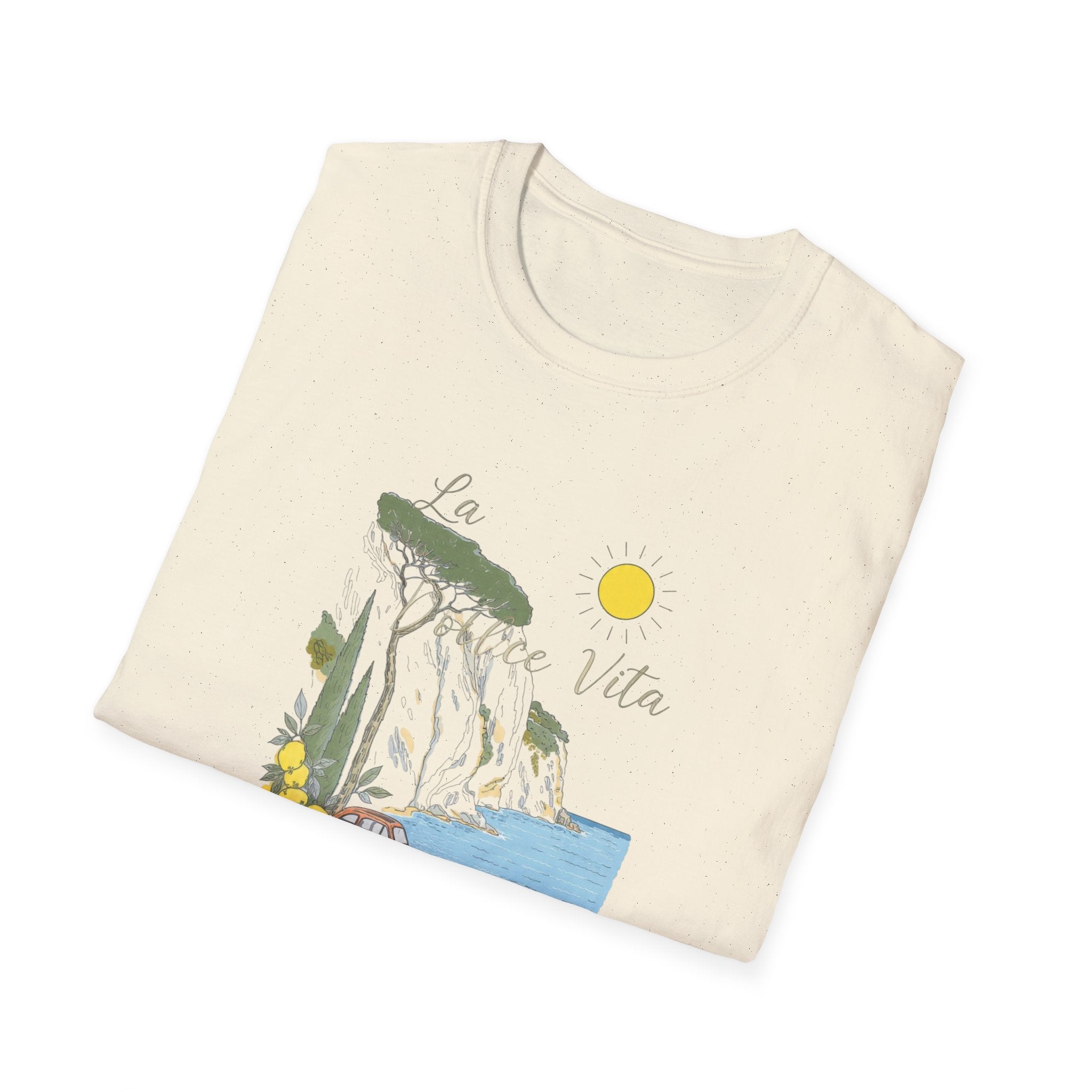 La Dolce Vita T-Shirt | Italian Summer Fiat 500 Lemon Coast Tee | Amalfi Coast Travel Shirt for Women Men | Mediterranean Vacation Gift