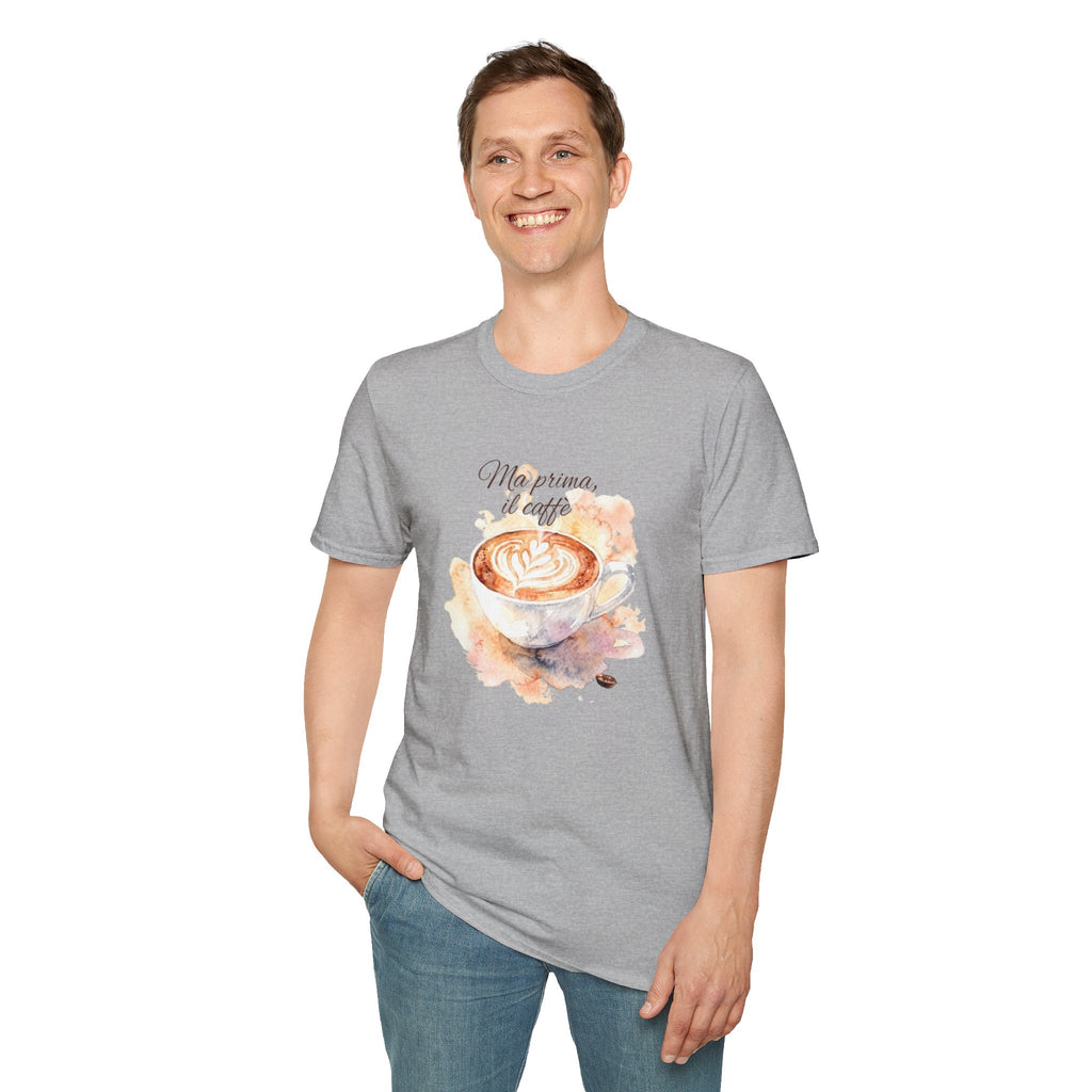 Italian Coffee Lover Shirt, Ma Prima il Caffè T-Shirt, Cute Cappuccino Graphic Tee, Espresso Lover Gift, Barista Shirt, Funny Italian Quote Tee