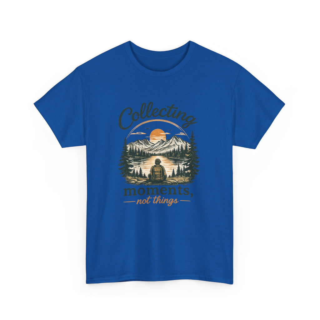 Collecting Moments Not Things Shirt, Nature Lover Gift, Hiking T-Shirt, Adventure Tee, Mountain Sunset Shirt, Outdoorsy Gift for Him Her
