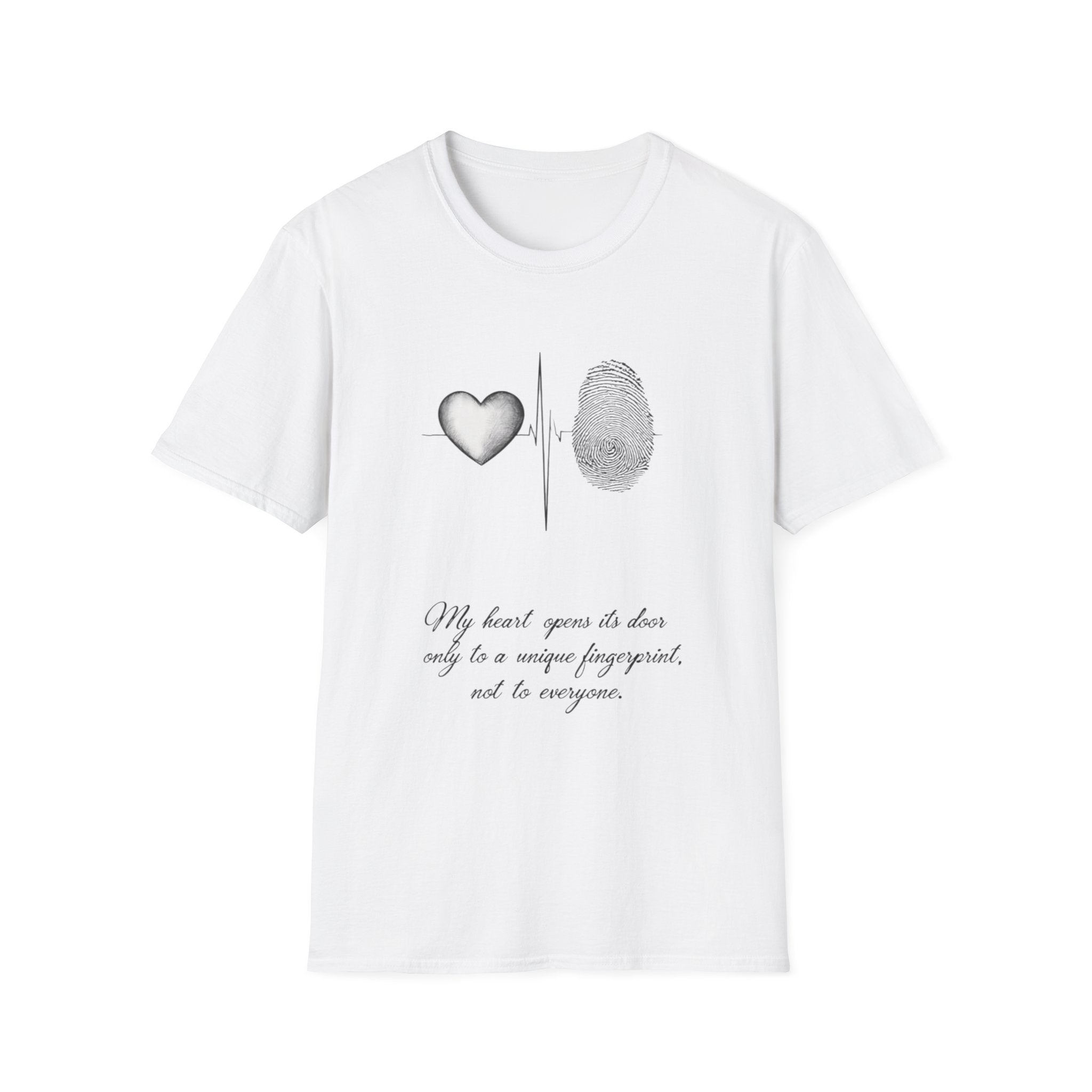 Fingerprint Heart Shirt | Unique Love Quote Tee | Soulmate Graphic T-Shirt | Minimalist Aesthetic Gift