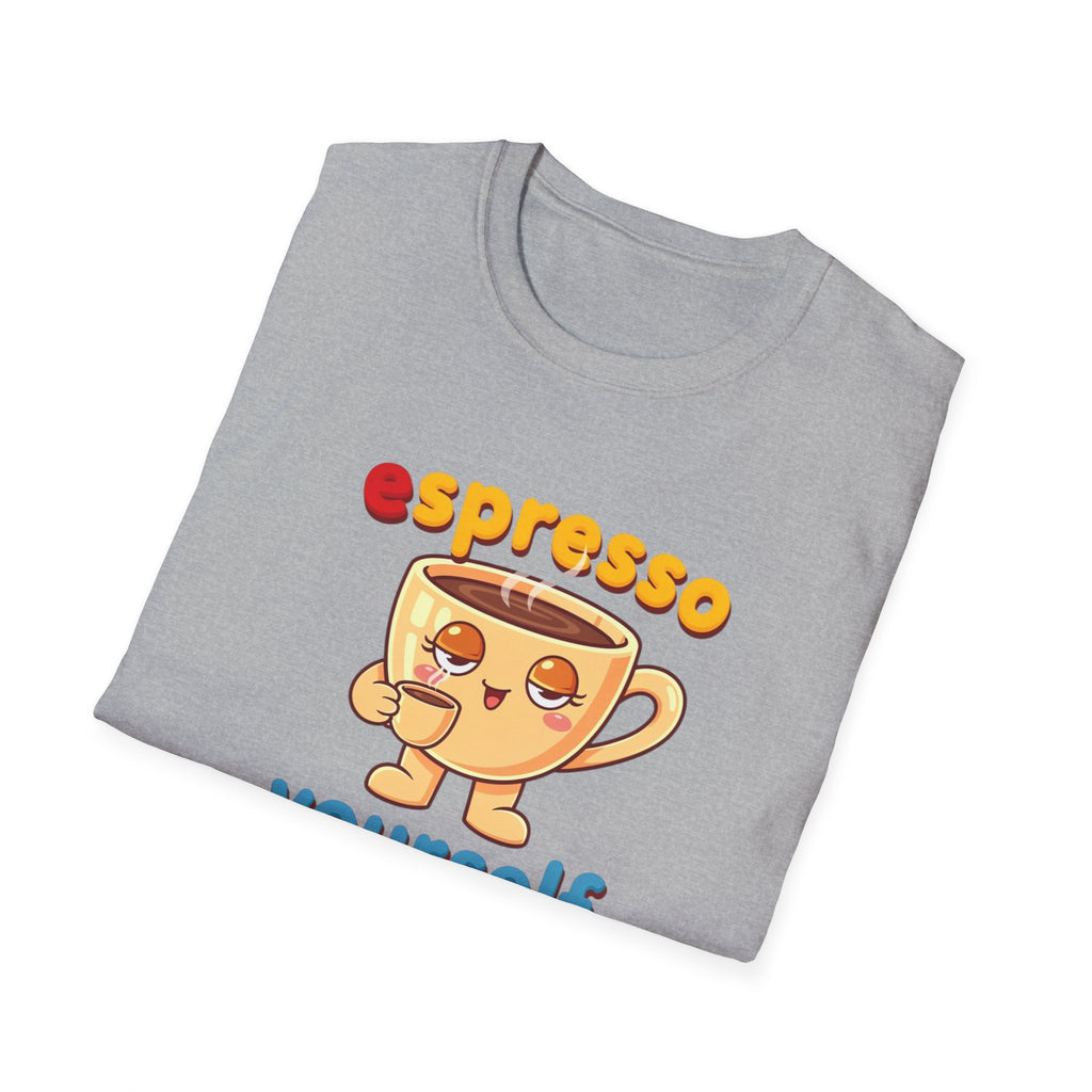 Espresso Yourself Funny Coffee T-Shirt, Cute Coffee Cup Graphic Tee, Barista Gift Shirt, Coffee Lover Pun Tee, Caffeine Lover Unisex Top