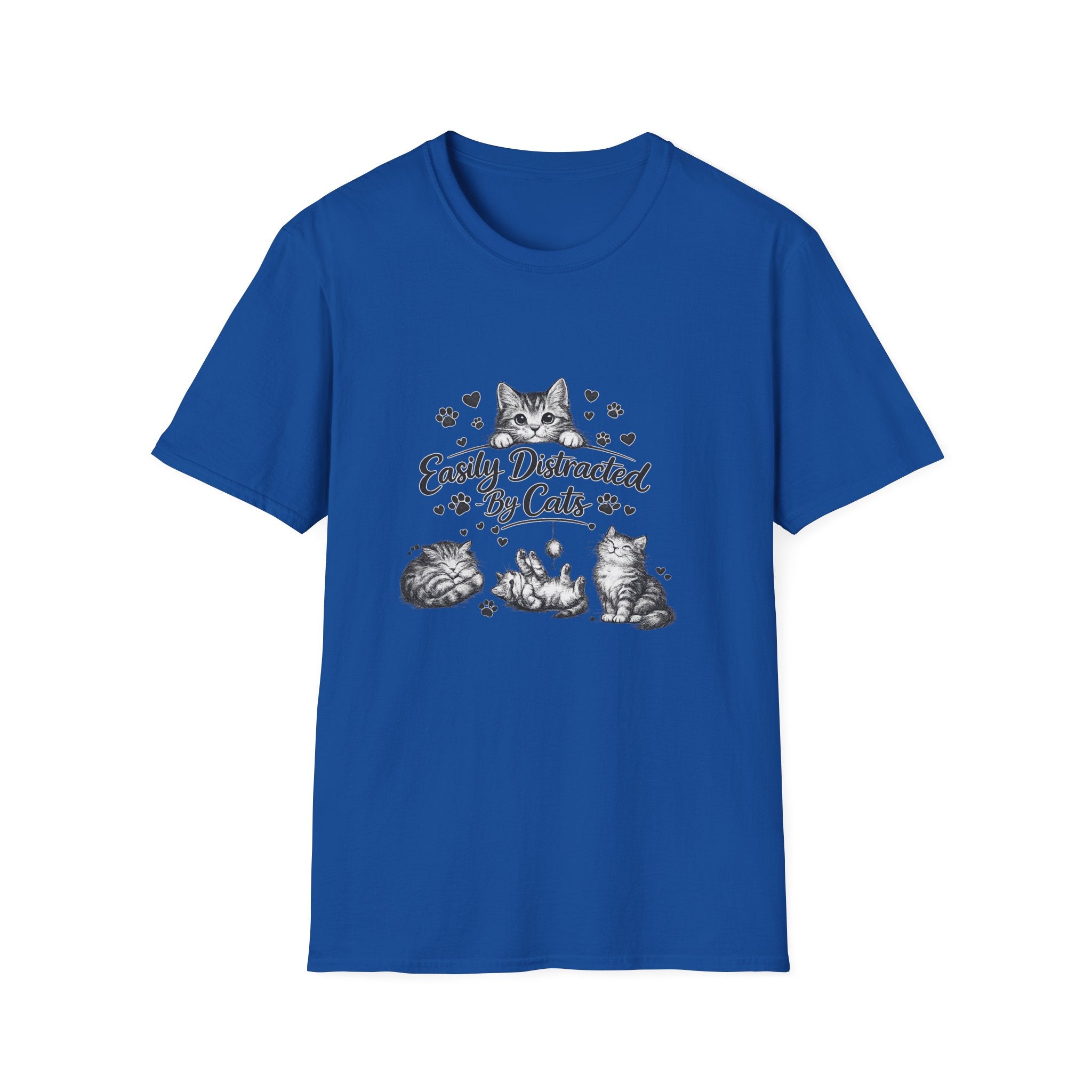Easily Distracted By Cats SVG PNG, Cute Cat Lover Shirt Design, Funny Kitten Digital Download, Cat Mom Sublimation, Hand Drawn Kitty Clipart