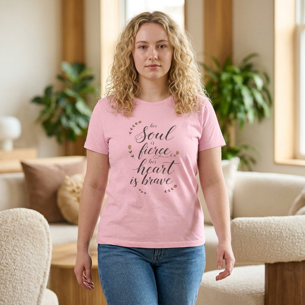 Her Soul is Fierce Her Heart is Brave T-Shirt | Mother's Day Gift | Inspirational Women's Tee
