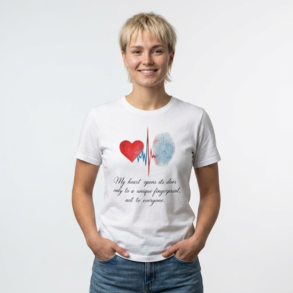 Fingerprint Heart T-Shirt, Unique Love Quote Tee, Soulmate Gift Shirt, Romantic Valentine's Day Gift, Minimalist Aesthetic Unisex Tee, Gift