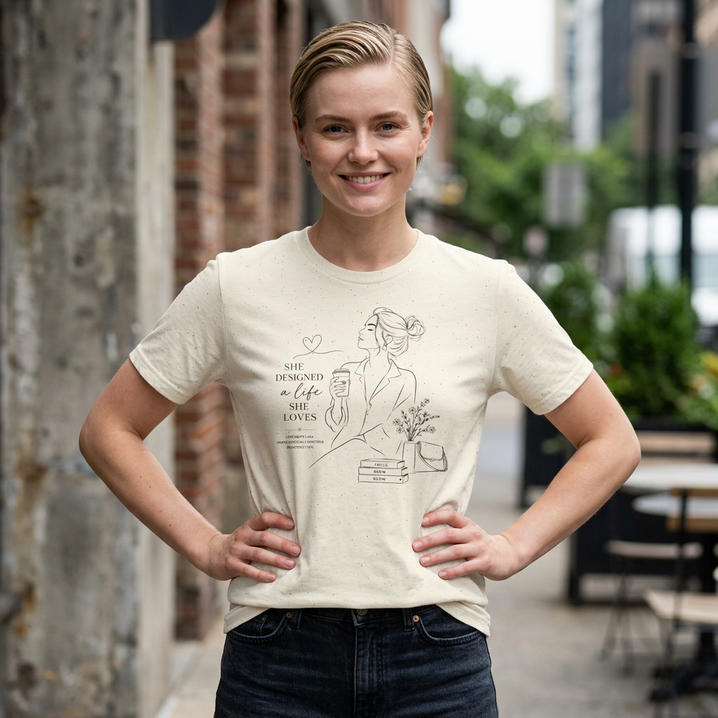 Minimal Line Art Floral T-Shirt — Delicate Botanical Tee