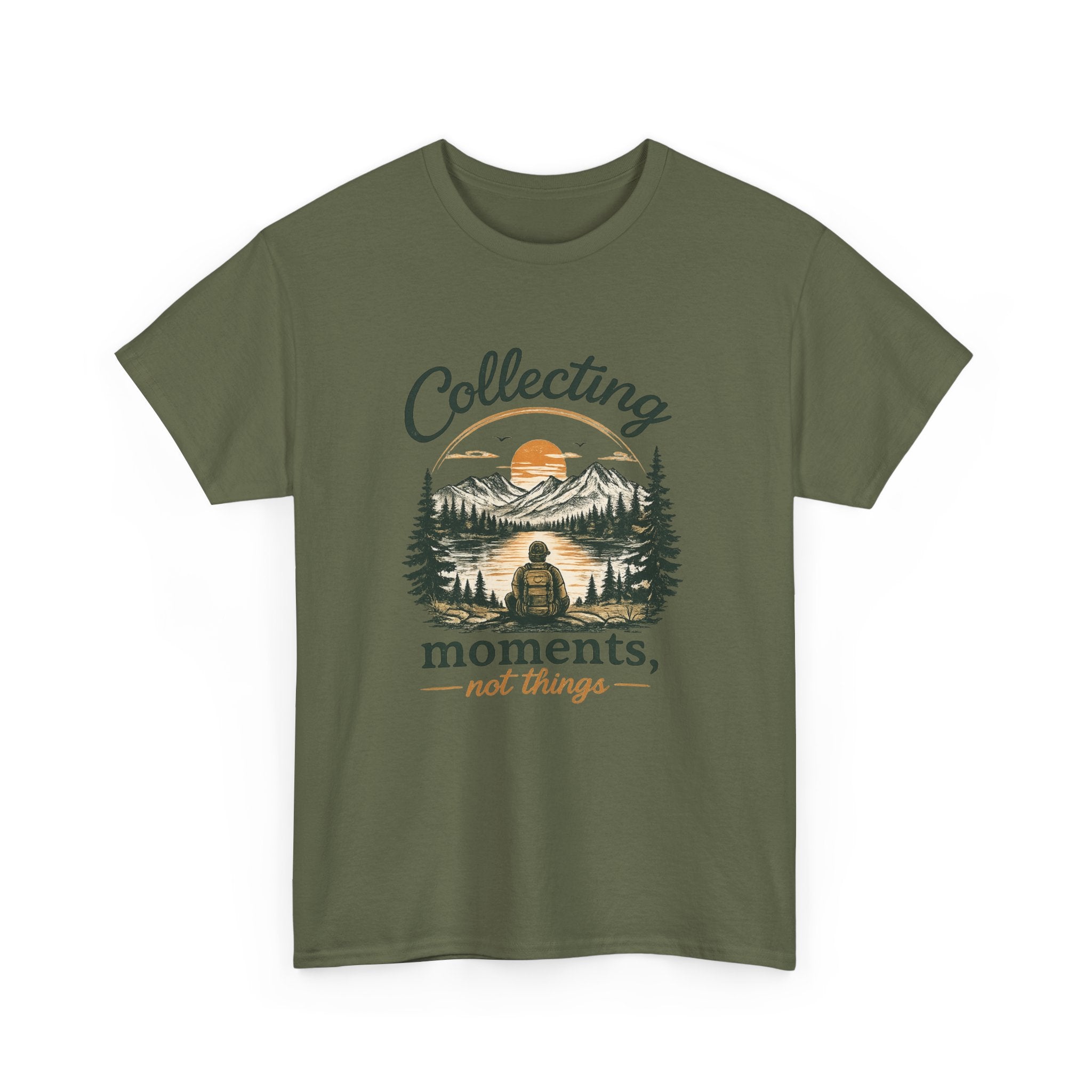 Collecting Moments Not Things Shirt, Nature Lover Gift, Hiking T-Shirt, Adventure Tee, Mountain Sunset Shirt, Outdoorsy Gift for Him Her
