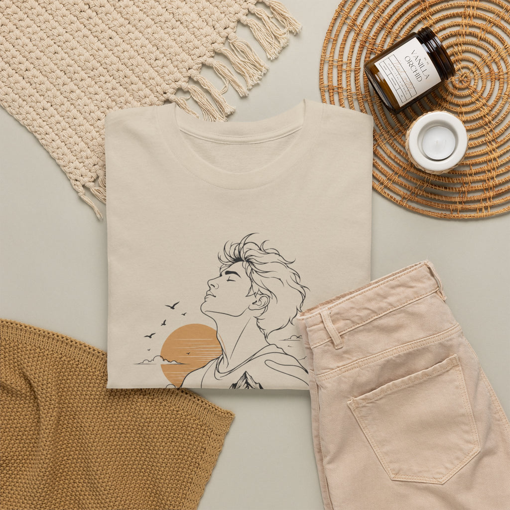 Breathe Deep Mountain Nature T-Shirt, Minimalist Outdoor Graphic Tee, Hiking Lover Shirt, Adventure Aesthetic Tee, Wilderness Nature Gift