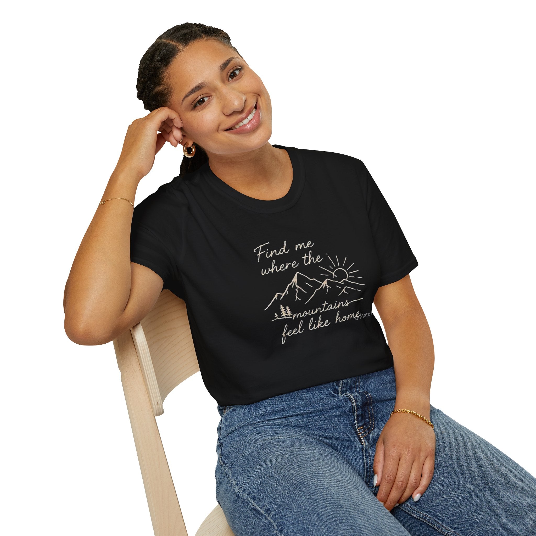 Find Me Where The Mountains Feel Like Home Shirt | Mountain Hiking T-Shirt for Men Women | Nature Lover Outdoor Adventure Tee