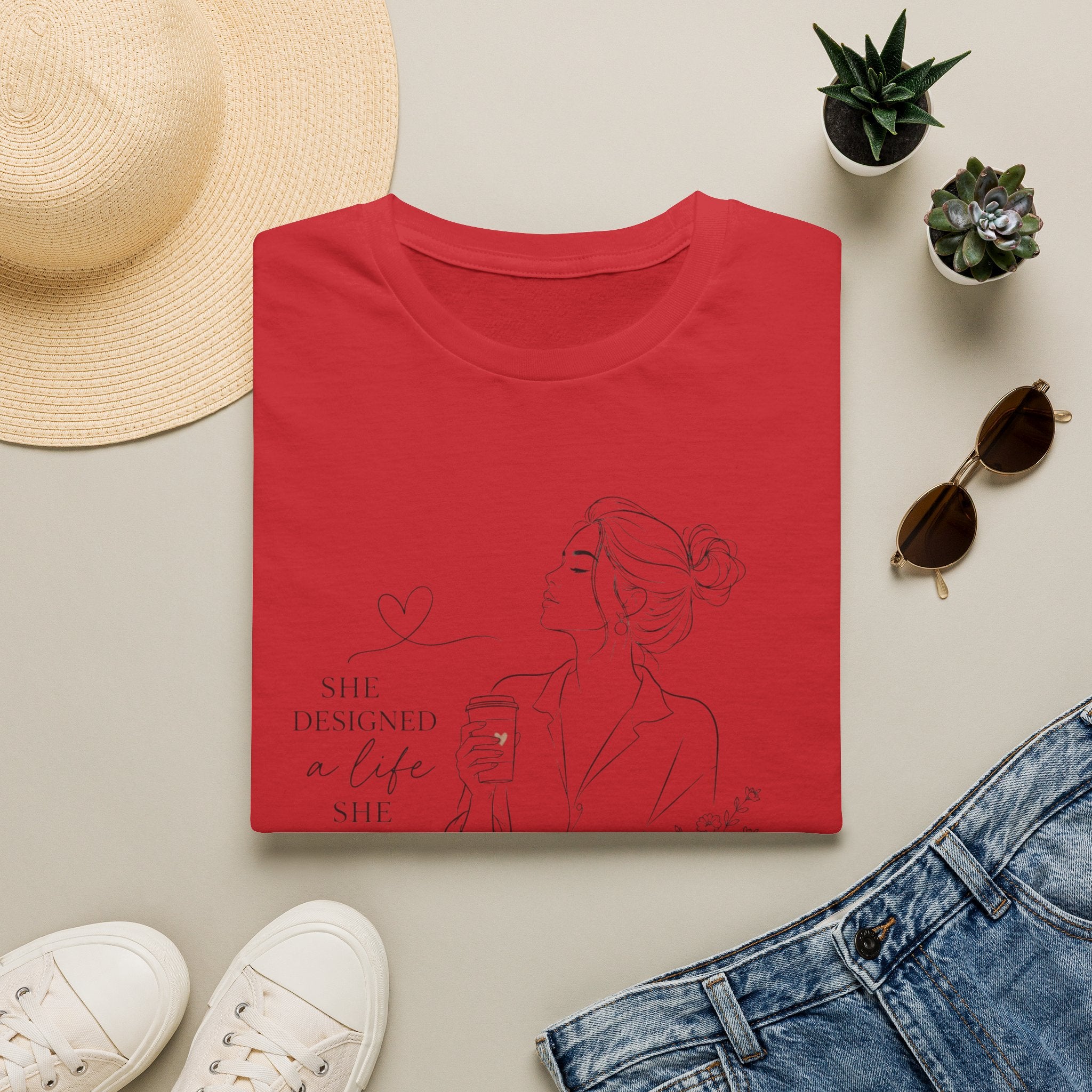 Minimal Line Art Floral T-Shirt — Delicate Botanical Tee