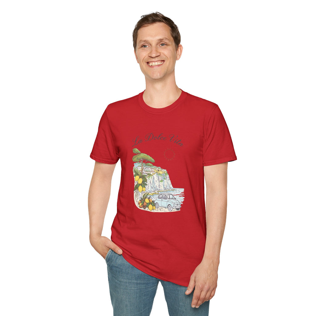 La Dolce Vita T-Shirt | Italian Summer Fiat 500 Lemon Coast Tee | Amalfi Positano Village Shirt | Mediterranean Travel Gift