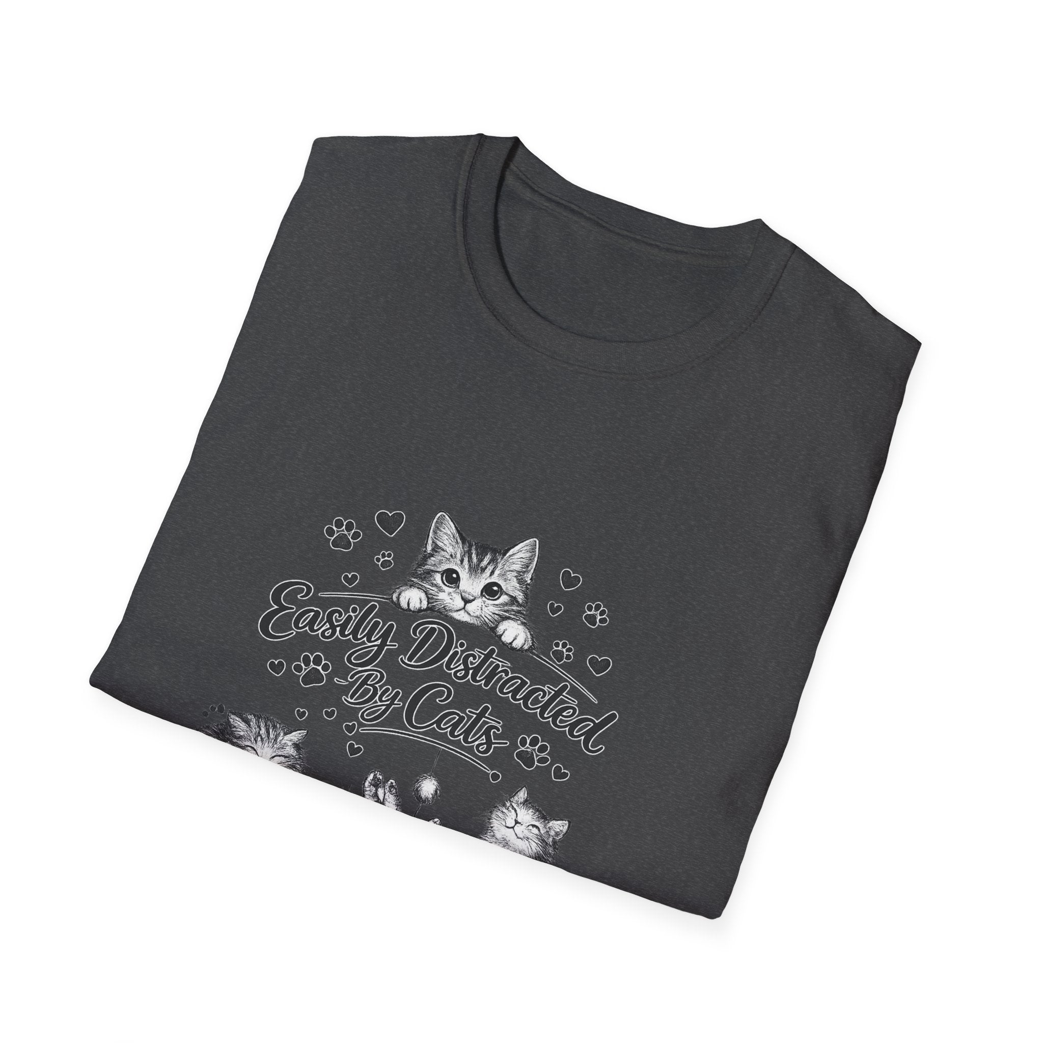 Easily Distracted By Cats SVG PNG, Cute Cat Lover Shirt Design, Funny Kitten Digital Download, Cat Mom Sublimation, Hand Drawn Kitty Clipart