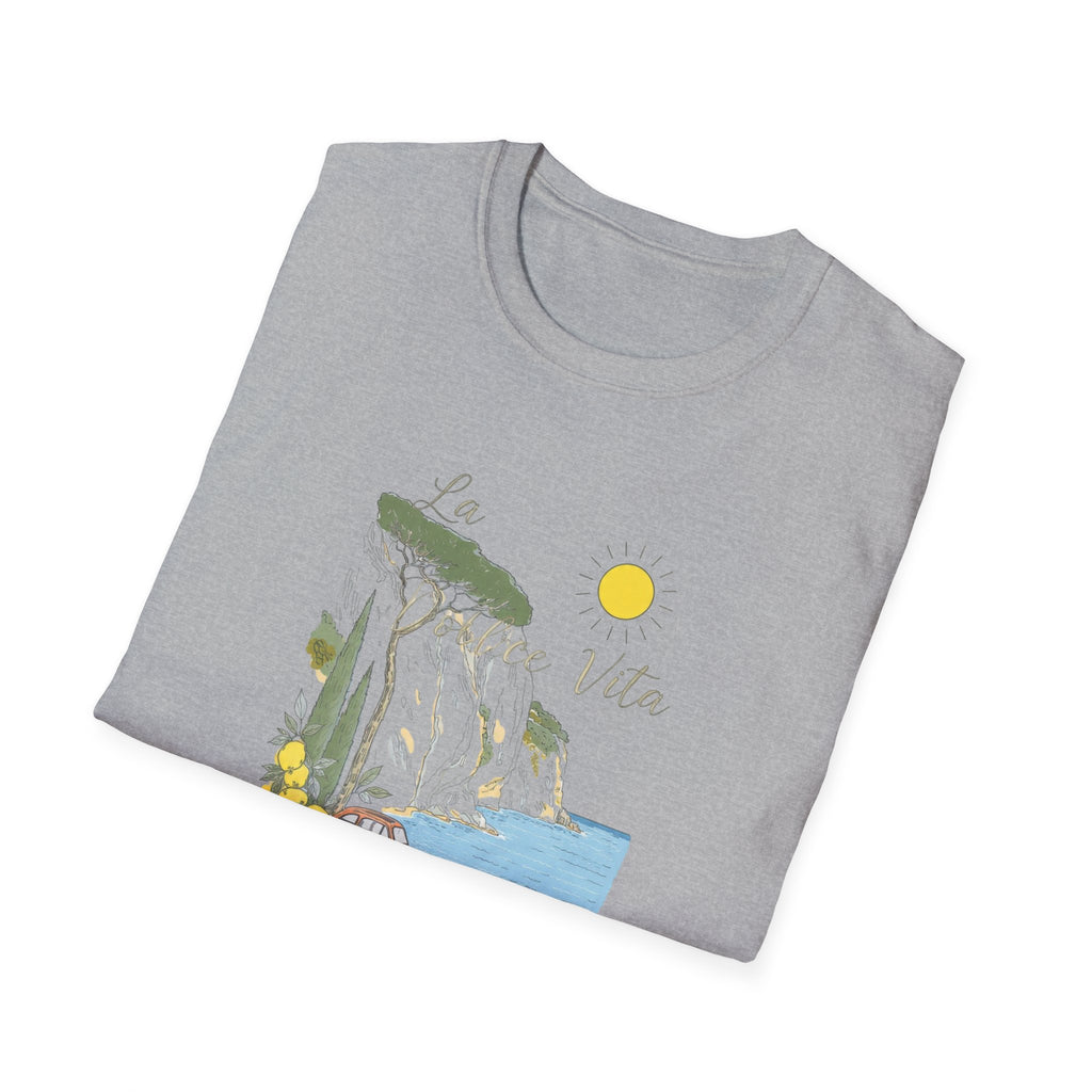 La Dolce Vita T-Shirt | Italian Summer Fiat 500 Lemon Coast Tee | Amalfi Coast Travel Shirt for Women Men | Mediterranean Vacation Gift