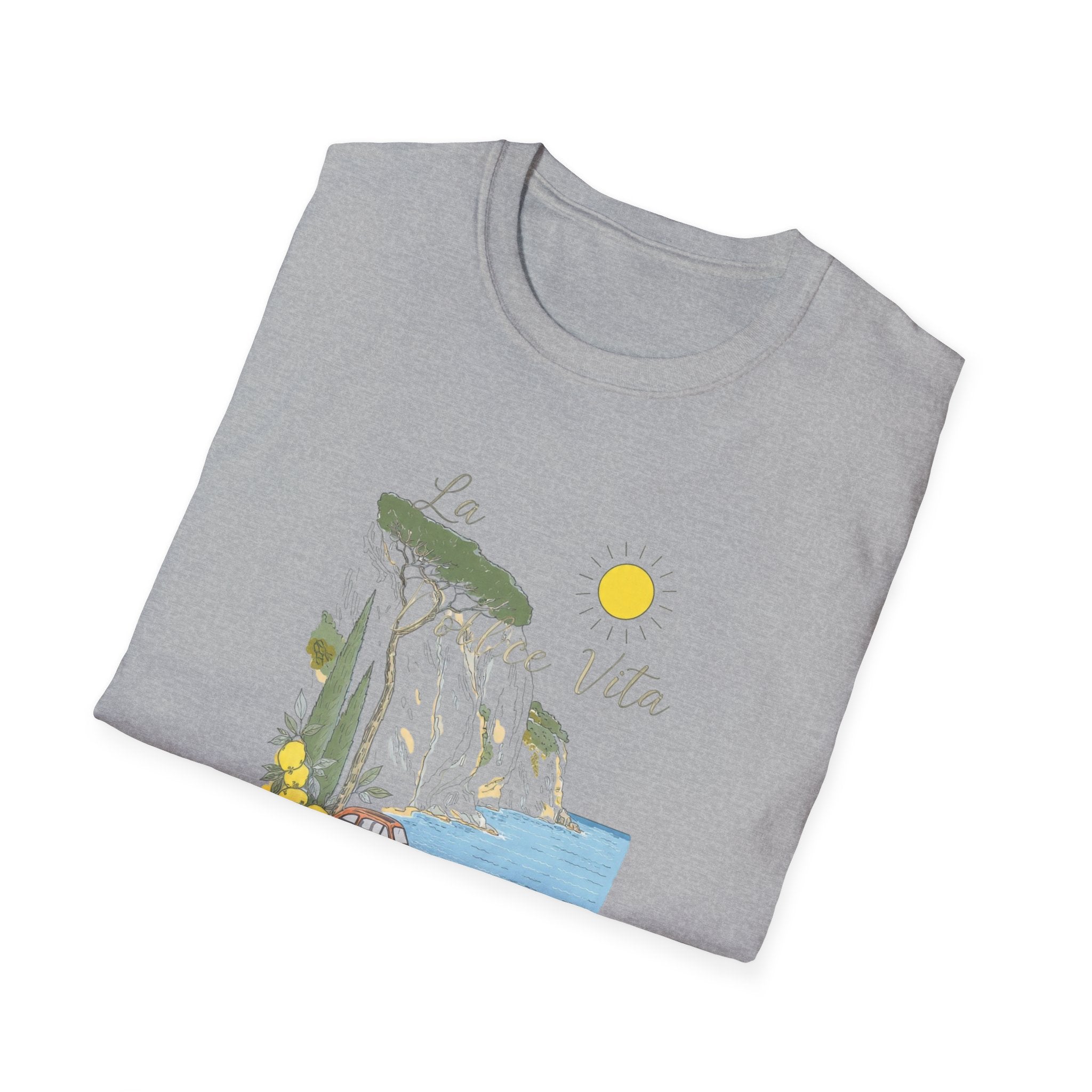 La Dolce Vita T-Shirt | Italian Summer Fiat 500 Lemon Coast Tee | Amalfi Coast Travel Shirt for Women Men | Mediterranean Vacation Gift