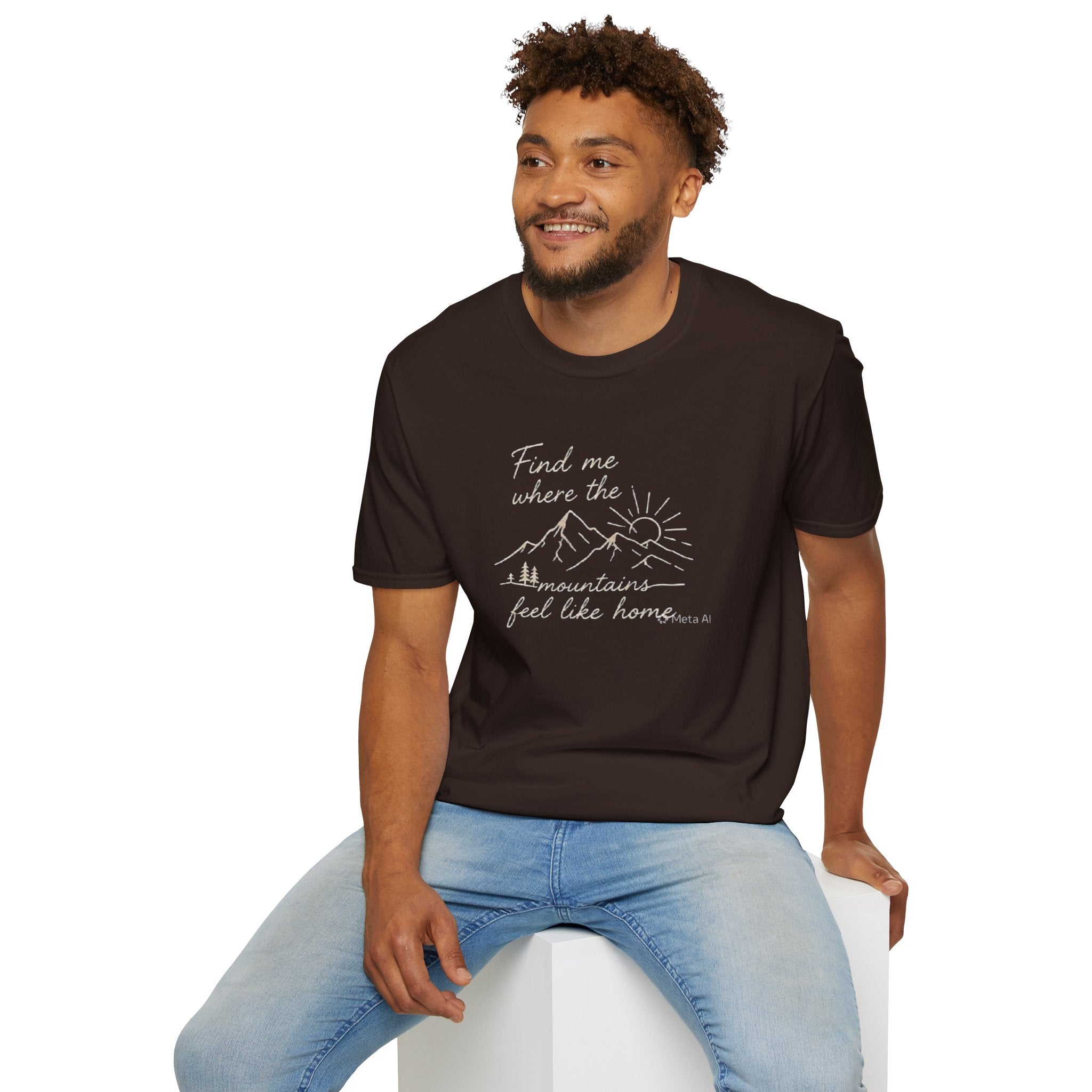 Find Me Where The Mountains Feel Like Home Shirt | Mountain Hiking T-Shirt for Men Women | Nature Lover Outdoor Adventure Tee