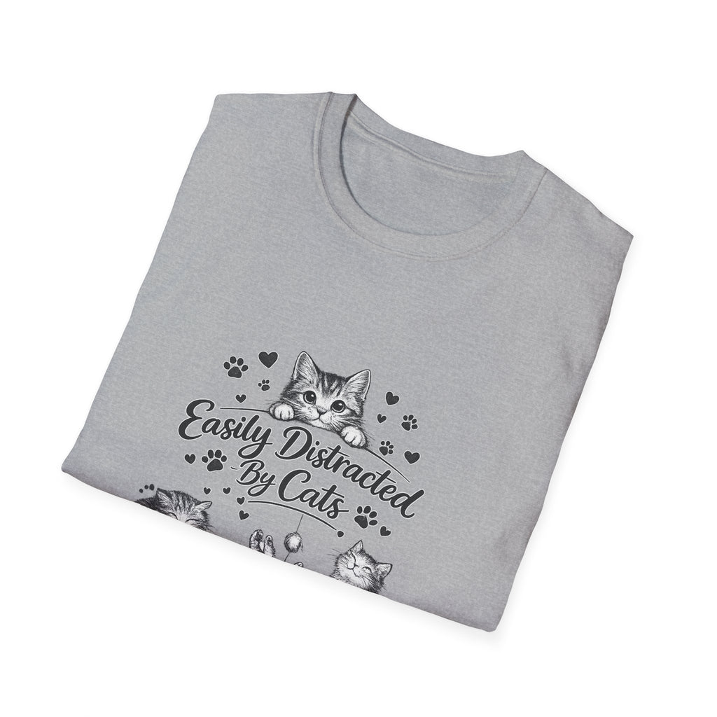 Easily Distracted By Cats SVG PNG, Cute Cat Lover Shirt Design, Funny Kitten Digital Download, Cat Mom Sublimation, Hand Drawn Kitty Clipart